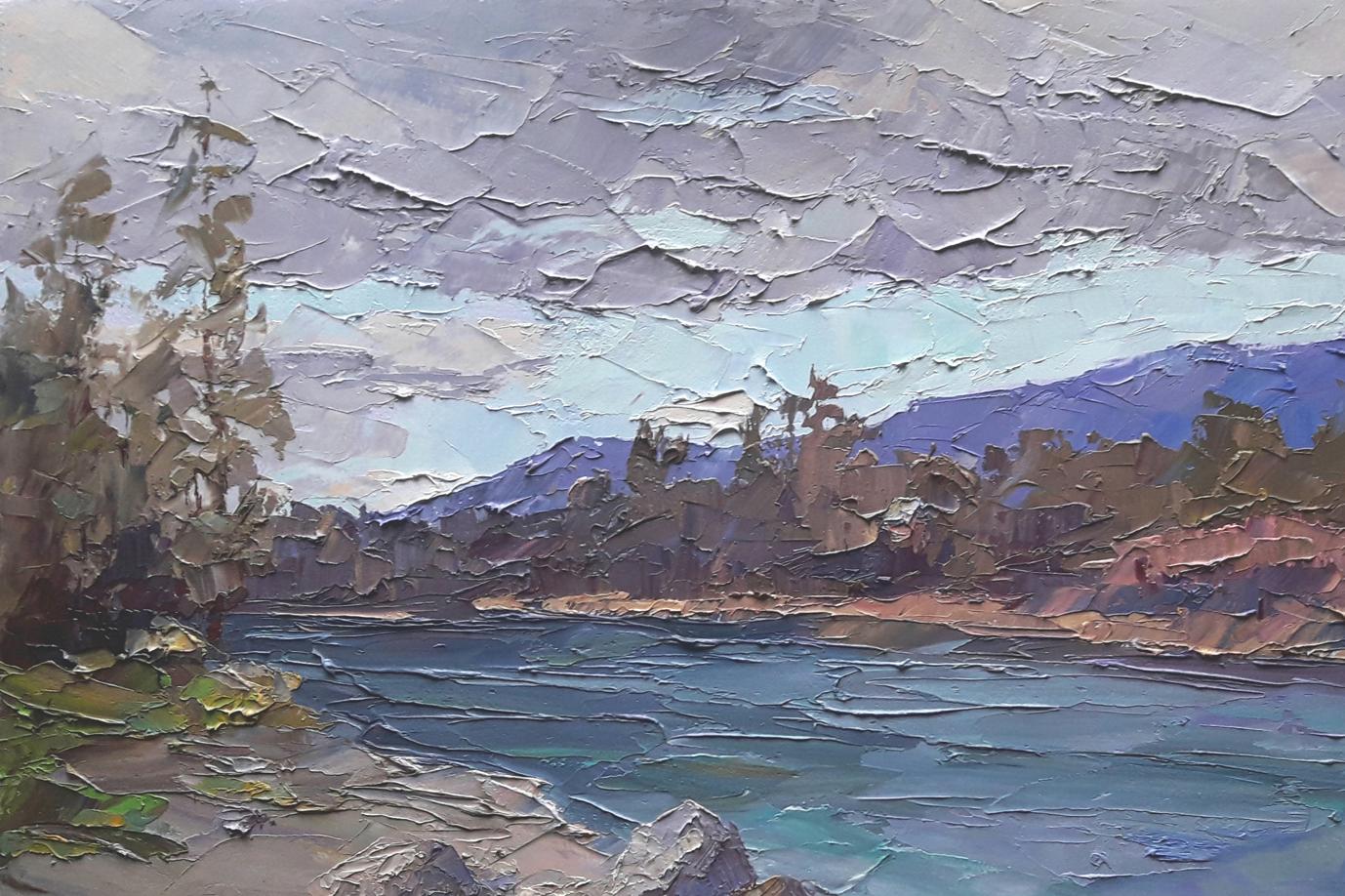 Oil painting The Tisza River Serdyuk Boris Petrovich