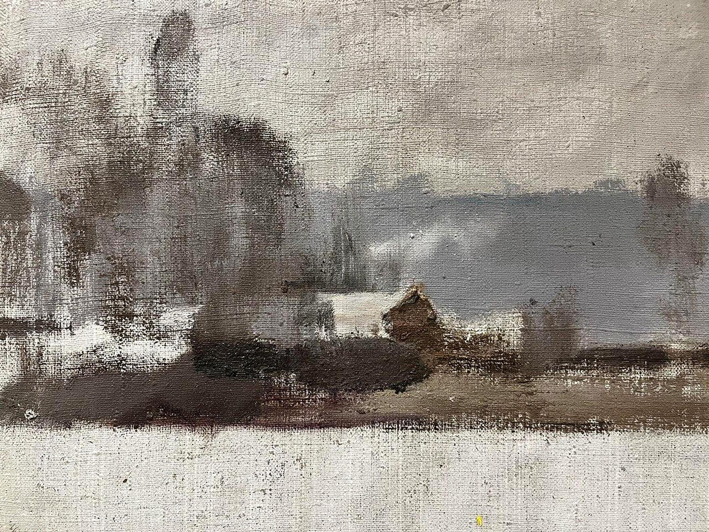 Oil painting Winter Village Landscape Bohdan Makarenko