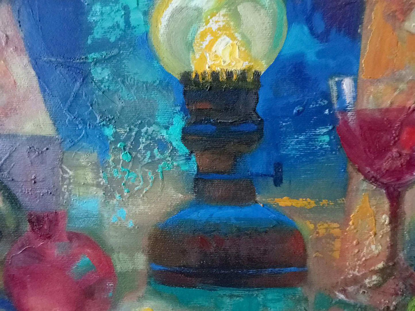 Abstract oil painting New Year's still life Anatoly Borisovich Tarabanov