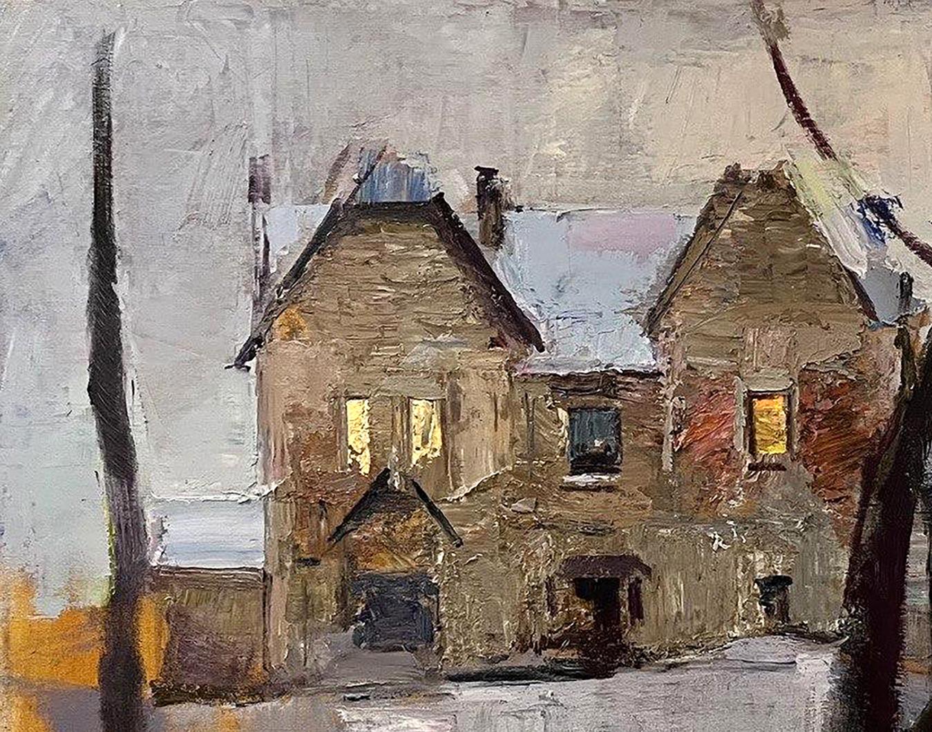 Oil painting Landscape with house Bohdan Makarenko