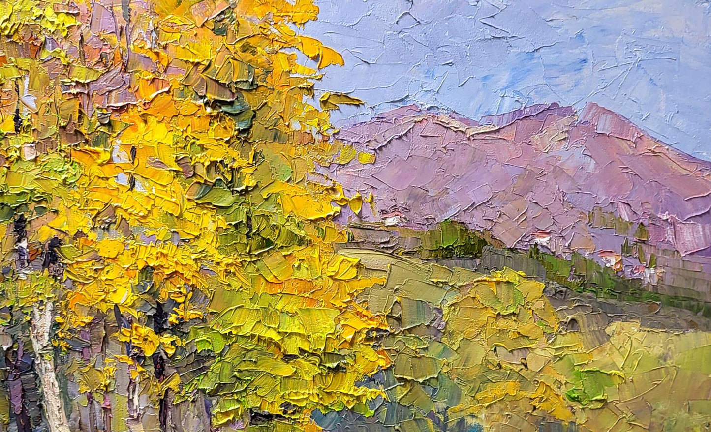 oil autumn forest