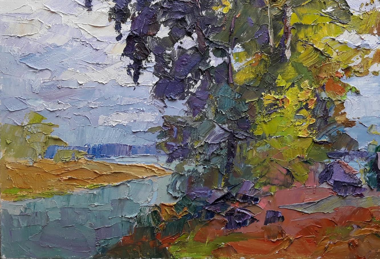 Autumn colors are depicted in Boris Petrovich Serdyuk's oil artwork