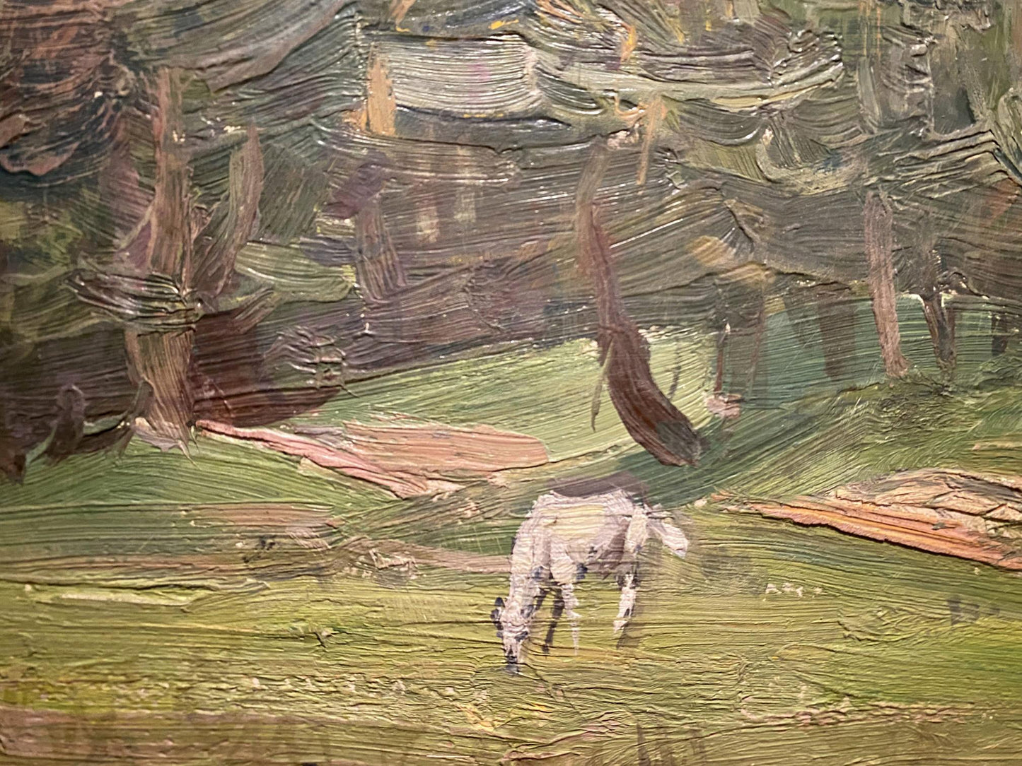 Oil painting White horse Serhii Hryhoriev