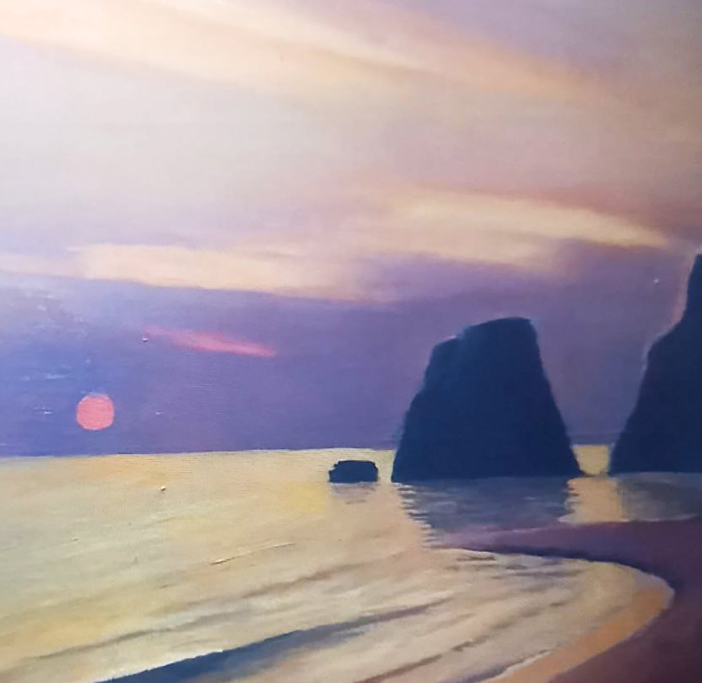 Oil painting Evening on the shore Alexander Strashevich