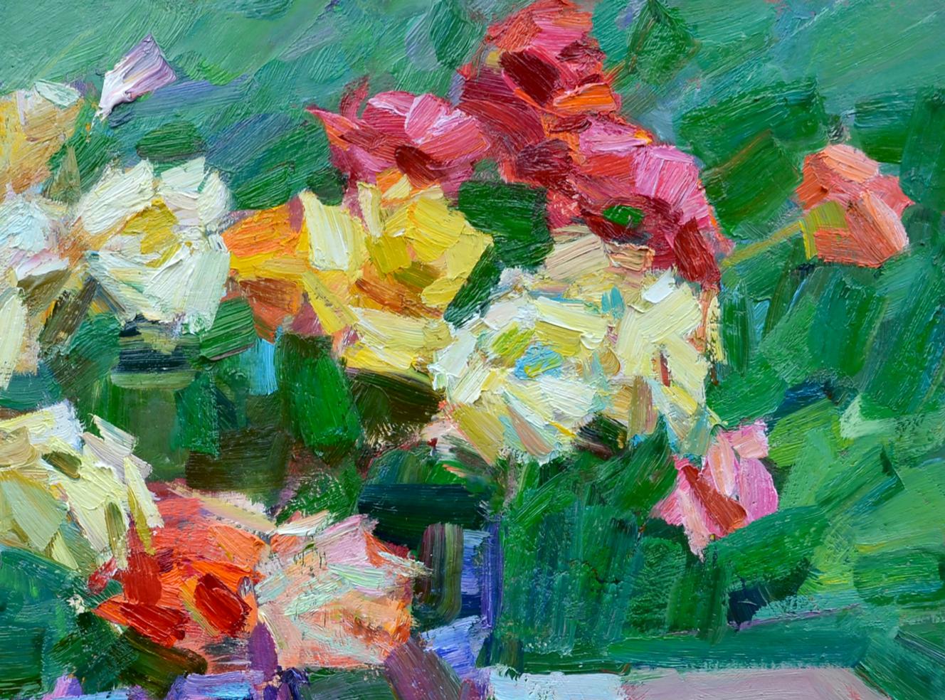Oli painting A bouquet of Flowers still life Pereta Vyacheslav