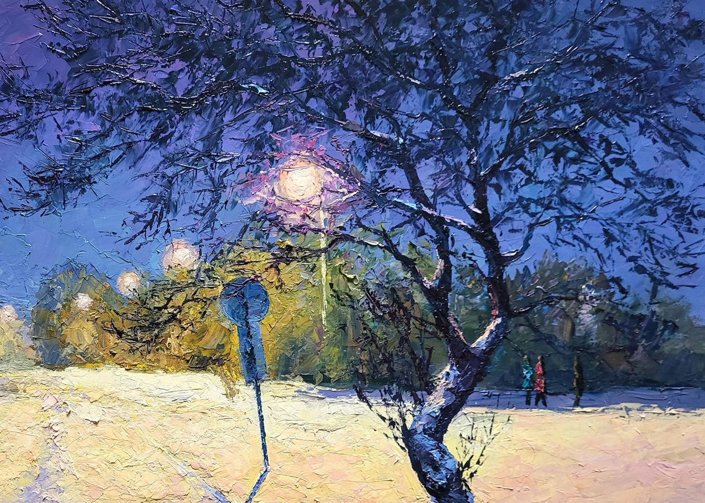 Oil painting Quiet winter evening Boris Serdyuk