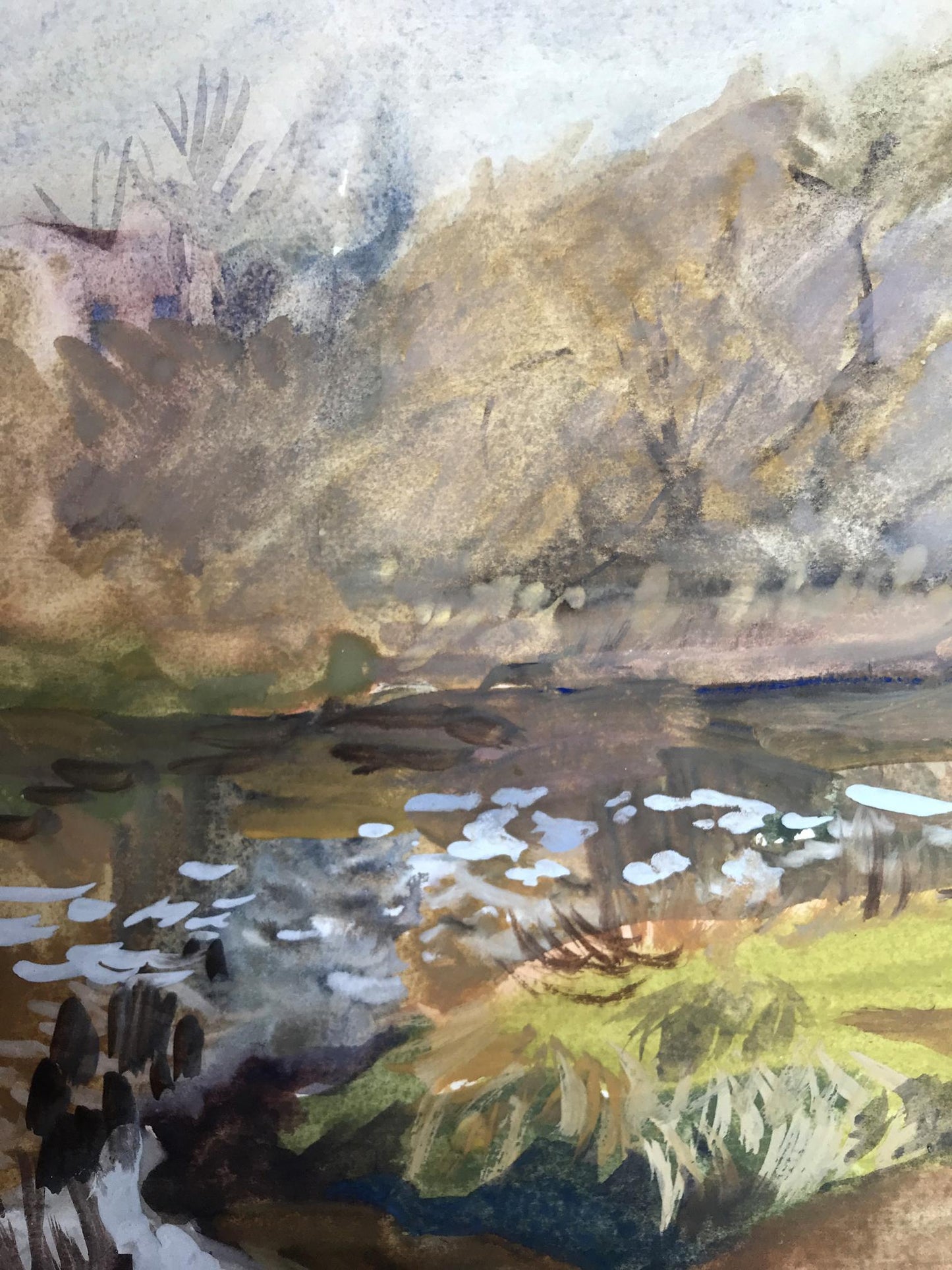 Autumn Days portrayed in gouache by Anya Rebikova