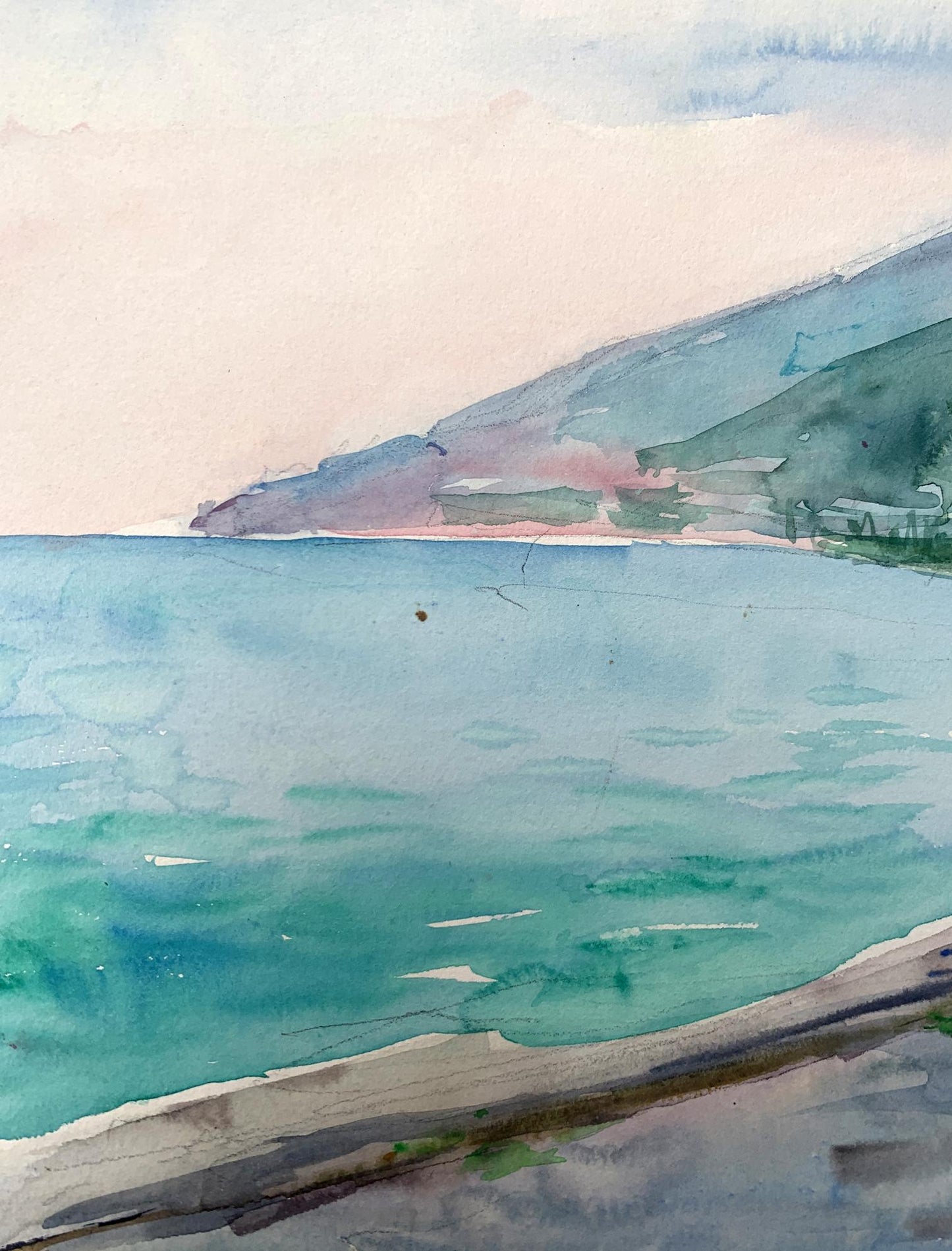 Watercolor painting Big mountains Unknown artist
