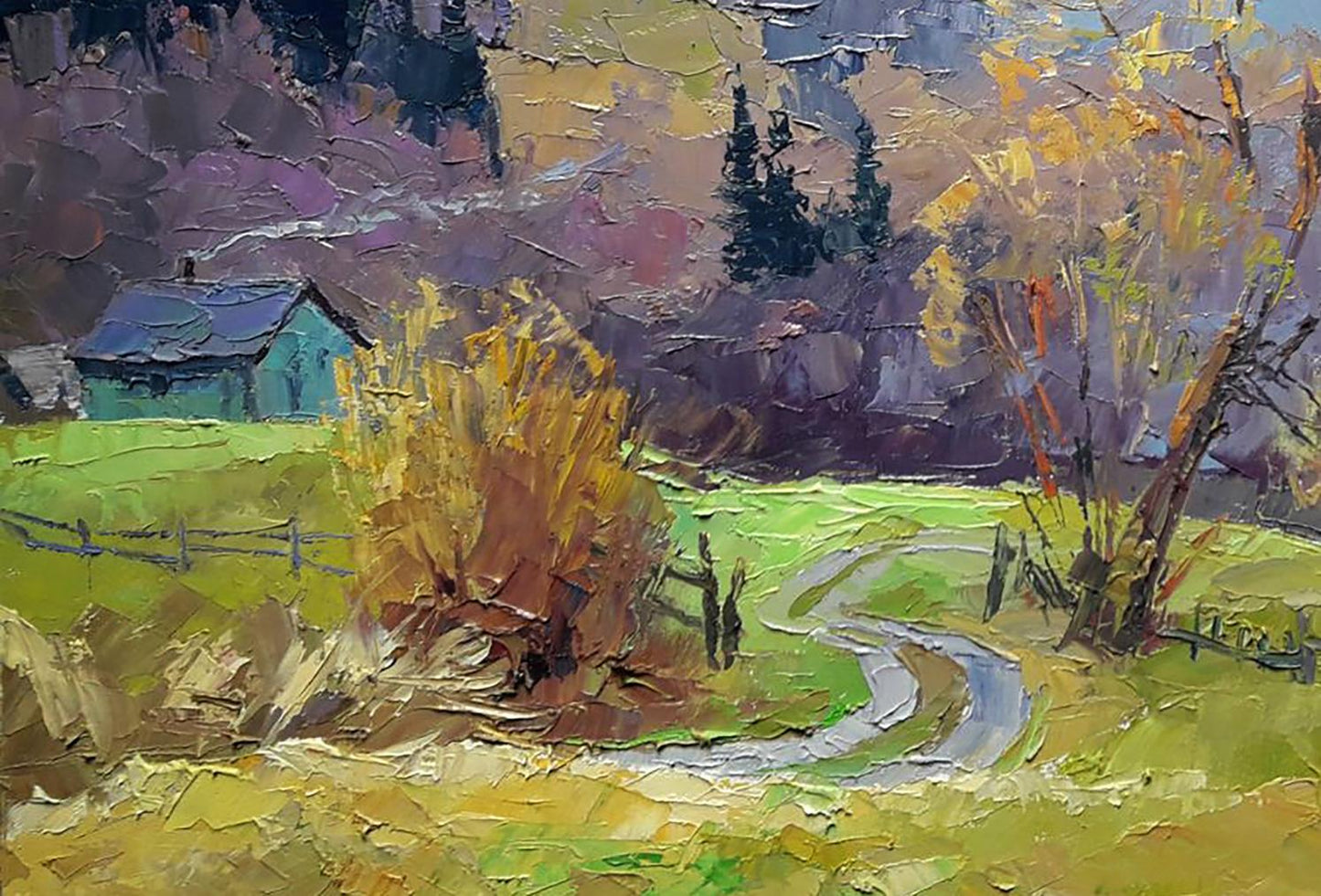 Oil painting Spring in Ivano-Frankivsk region Serdyuk Boris Petrovich