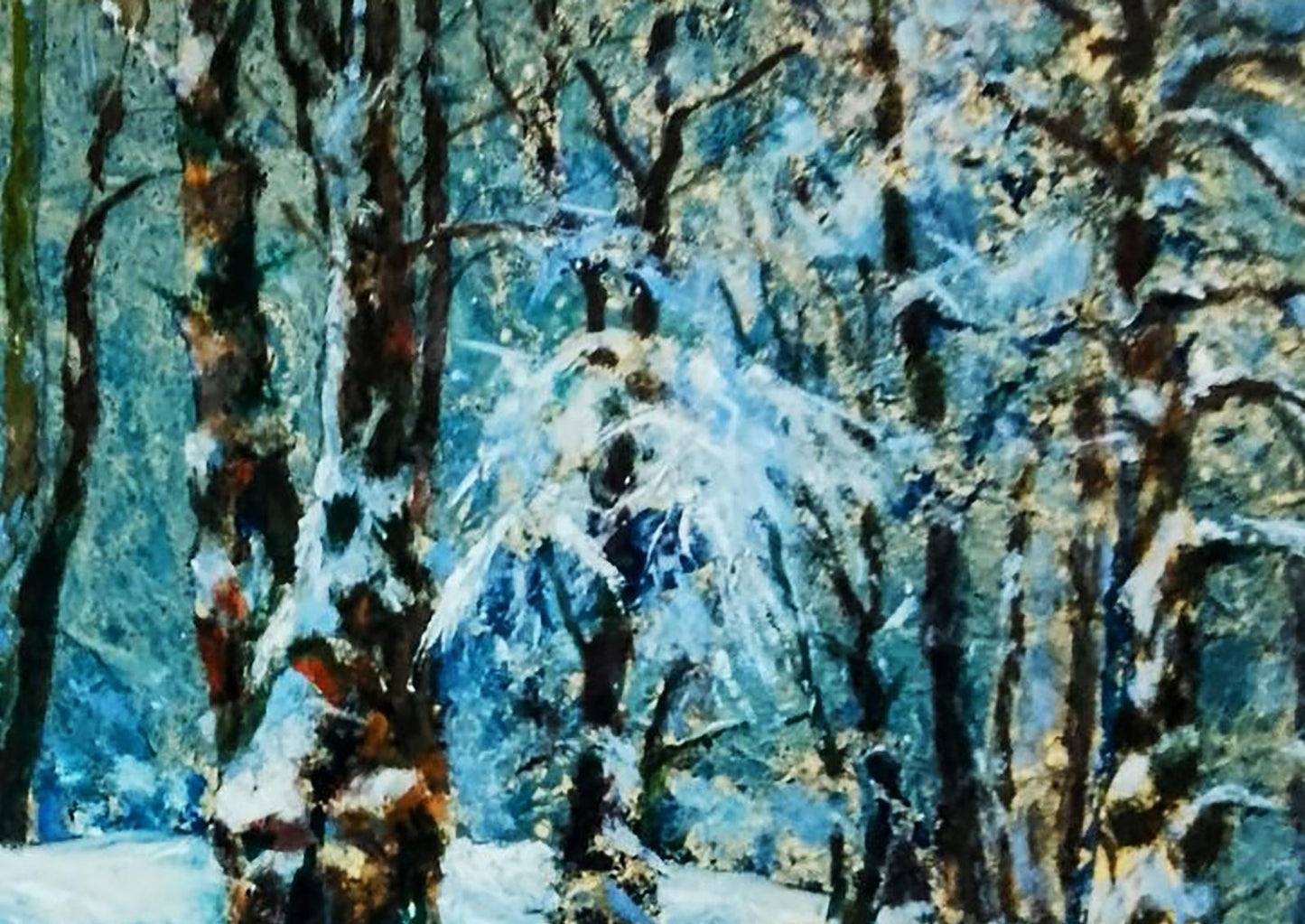 Oil painting The forest was covered with snow Anatolii Duhnevich