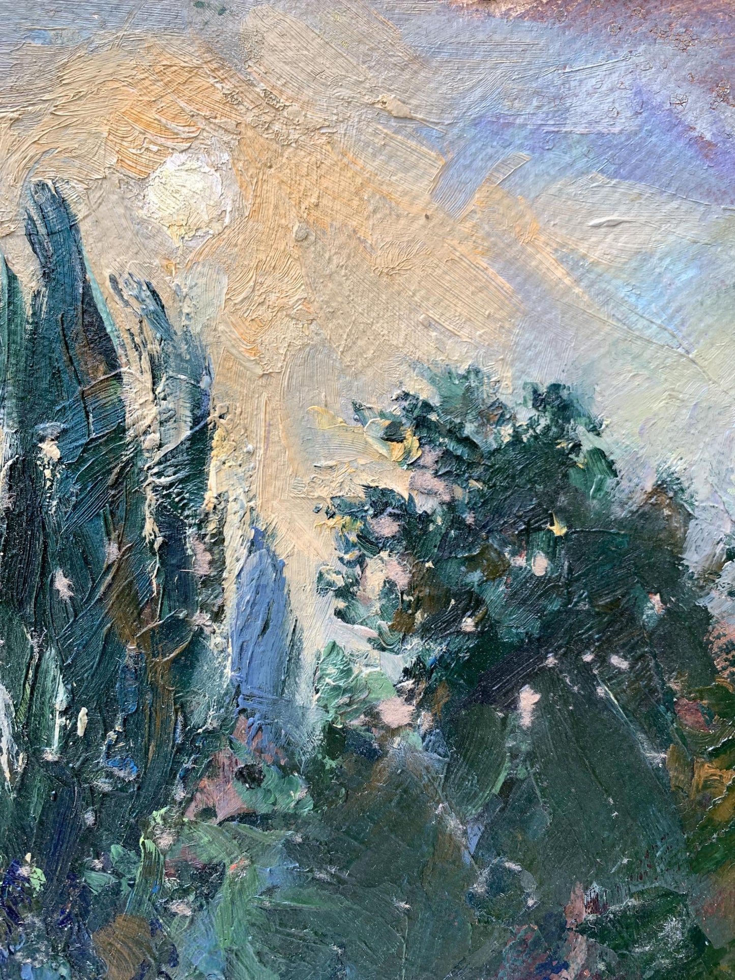 Oil painting Yellow sunset Mykhailo Burdylo
