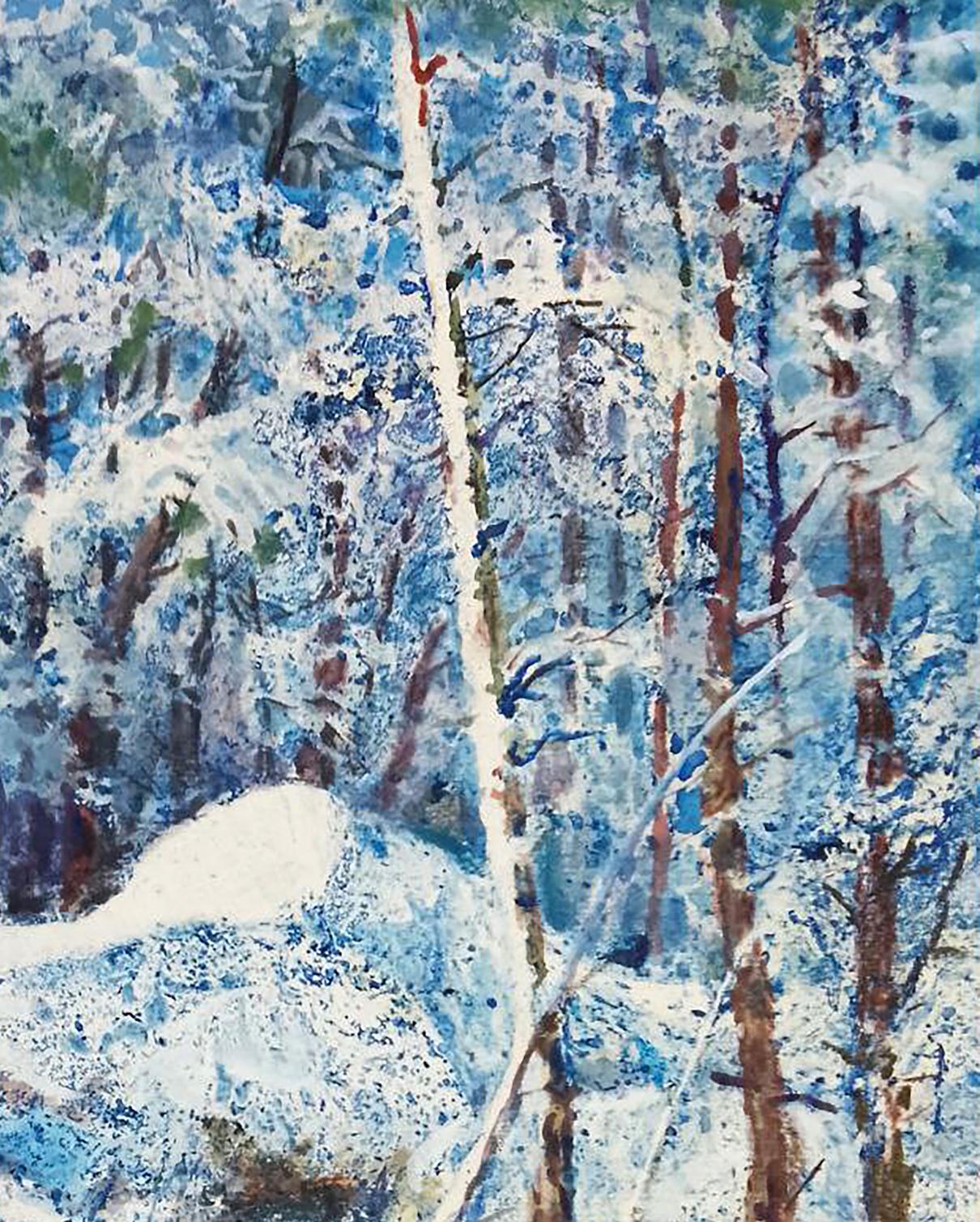 Oil painting In the snowy forest Anatolii Duhnevich