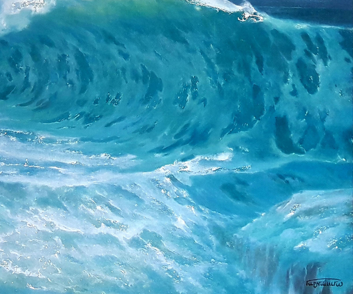 Oil painting Seascape with waves Vasily Korkishko