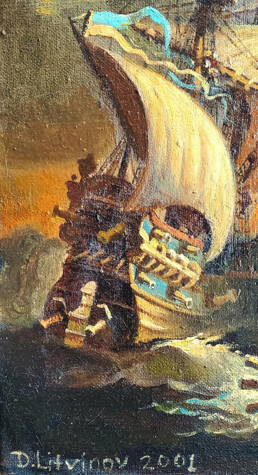 Oil painting Capture the ship Daniil Litvinov