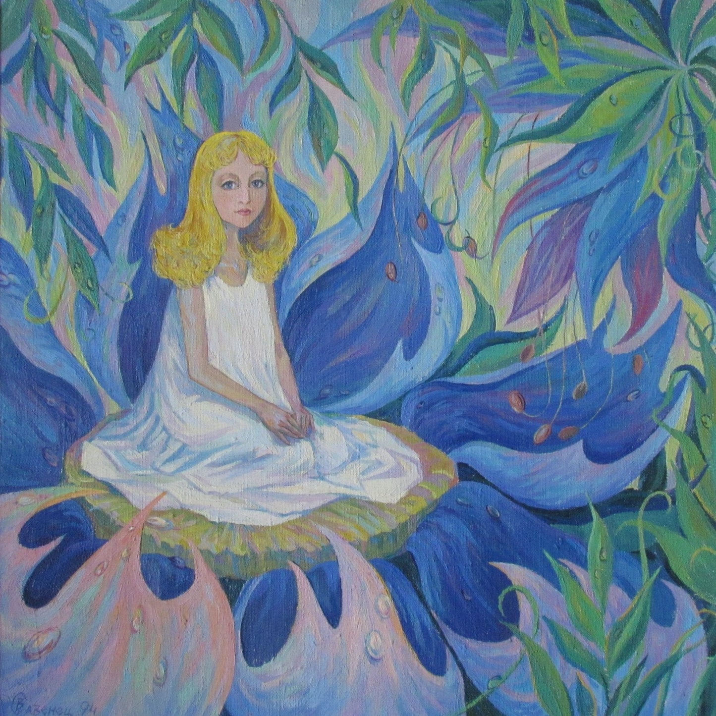 Acrylic painting Thumbelina Savenets Valery