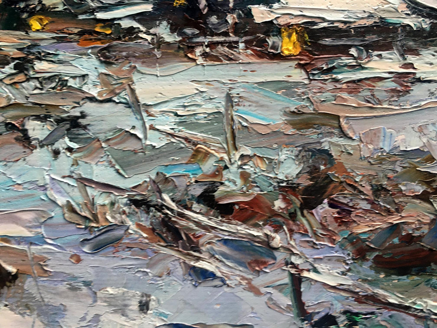 Oil painting Winter night