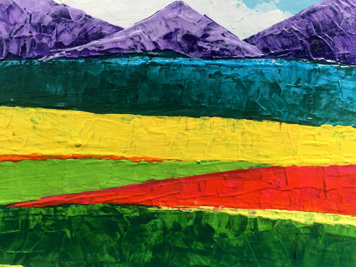 Oil painting Sunny day among the mountains V. Zadorozhnya