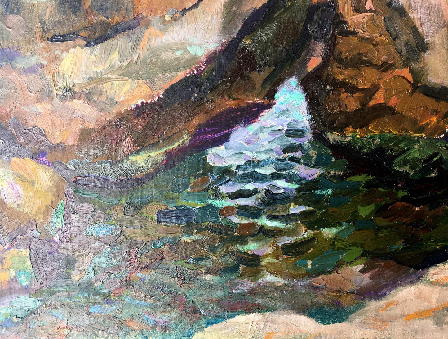 Oil painting Among the rocks Batrakov Vladimir Grigorievich