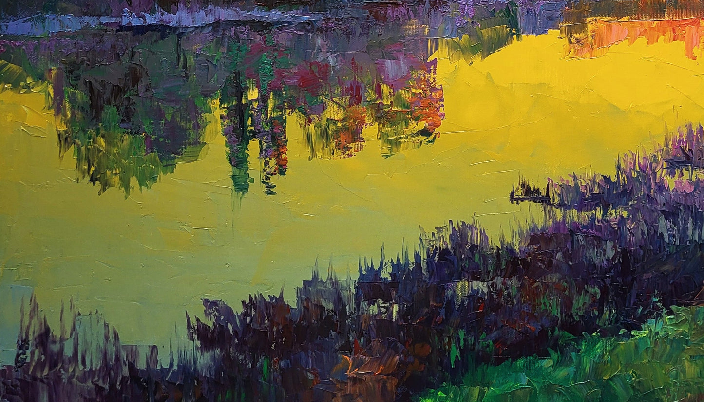 Oil painting Evening by the river Boris Serdyuk