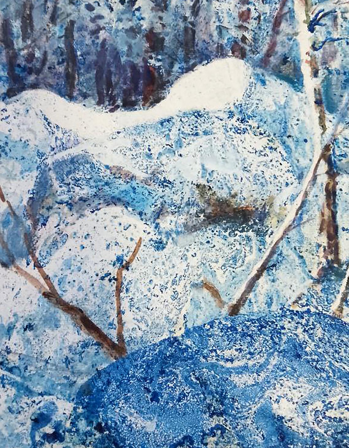 Oil painting In the snowy forest Anatolii Duhnevich