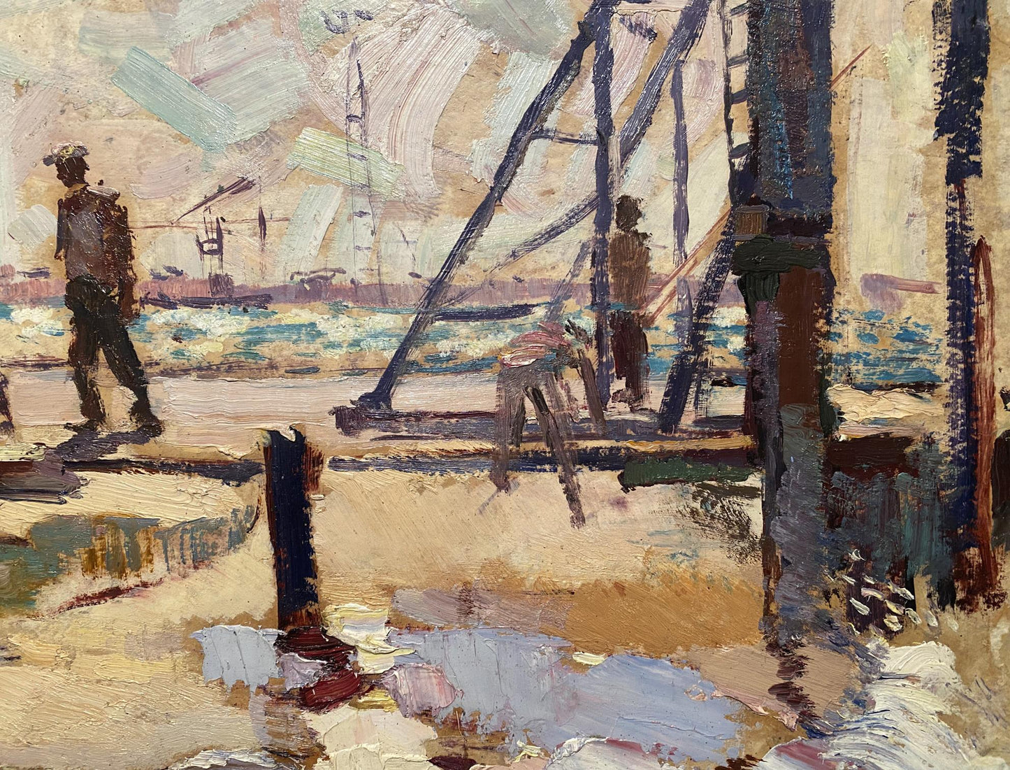 Oil painting Shipyard Anatoly Sukhorukih