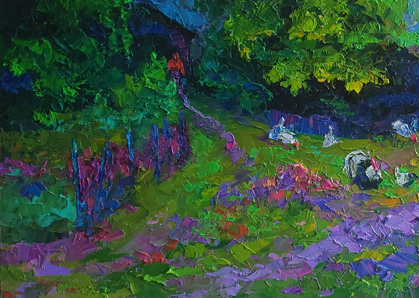 Oil painting Evening and yellow sunset Boris Serdyuk