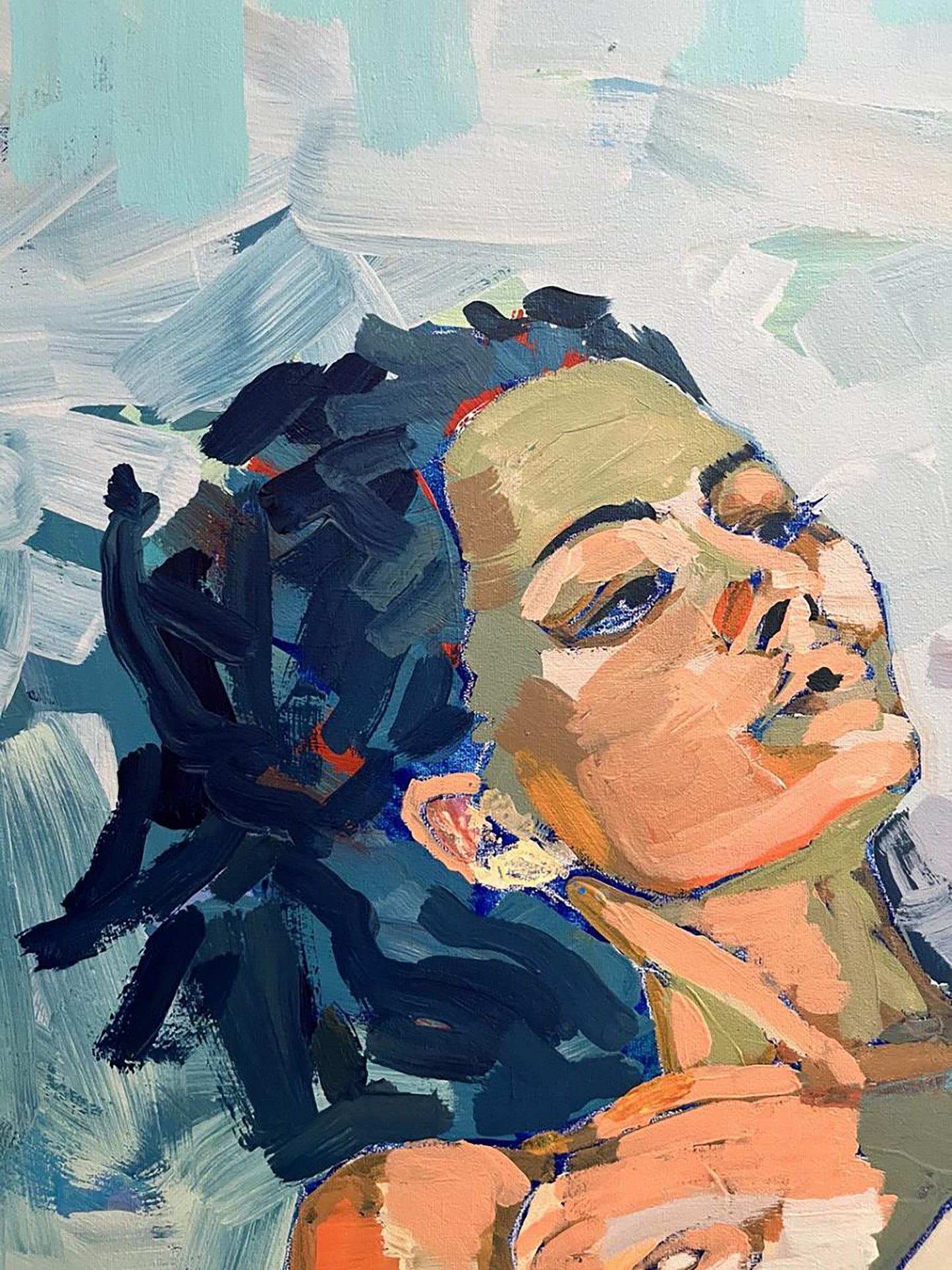 Acrylic painting expressionism portrait Serhiy Kovalev