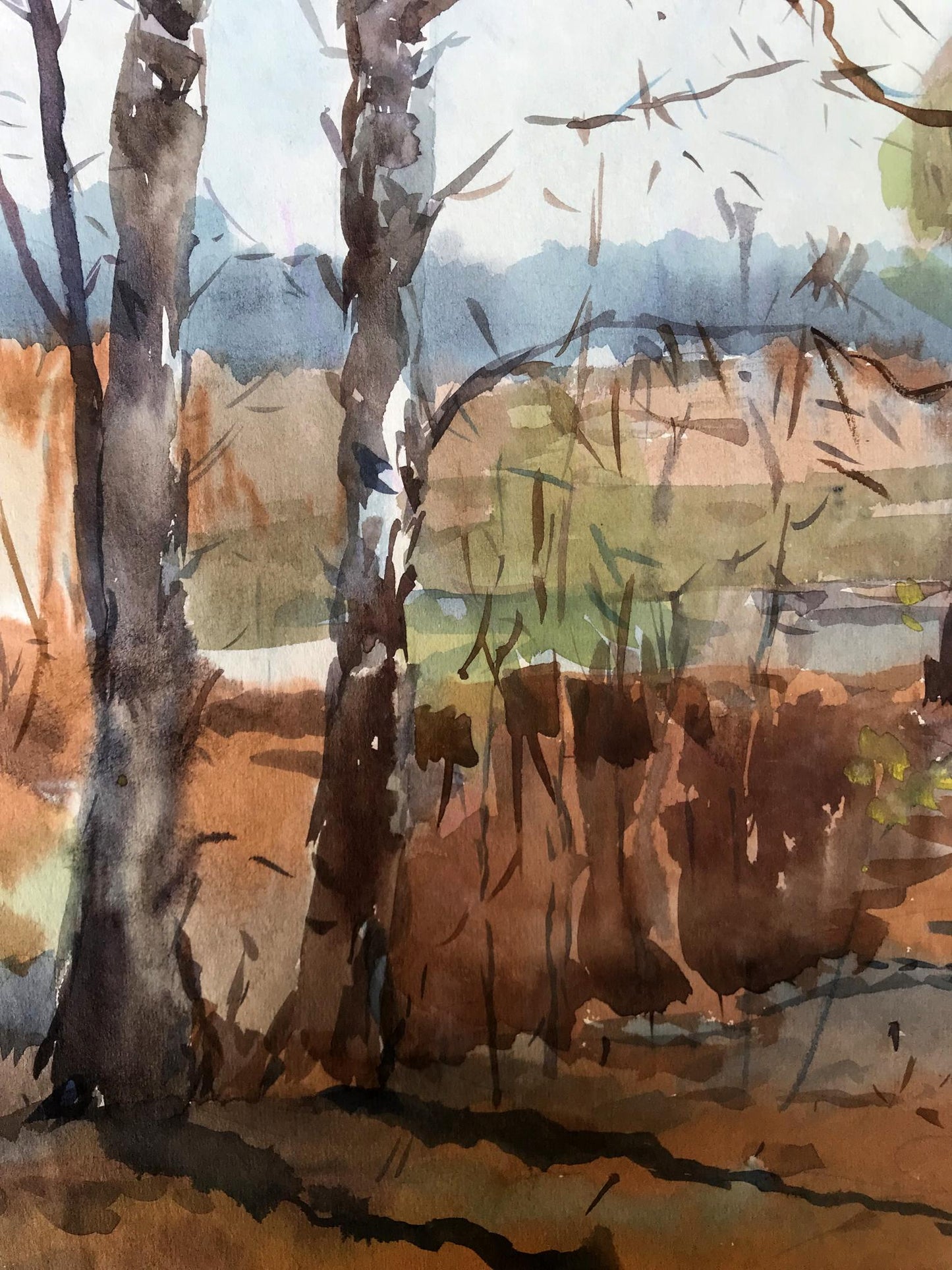 Watercolor painting Autumn day Litvinov Oleg Arkad'yevich