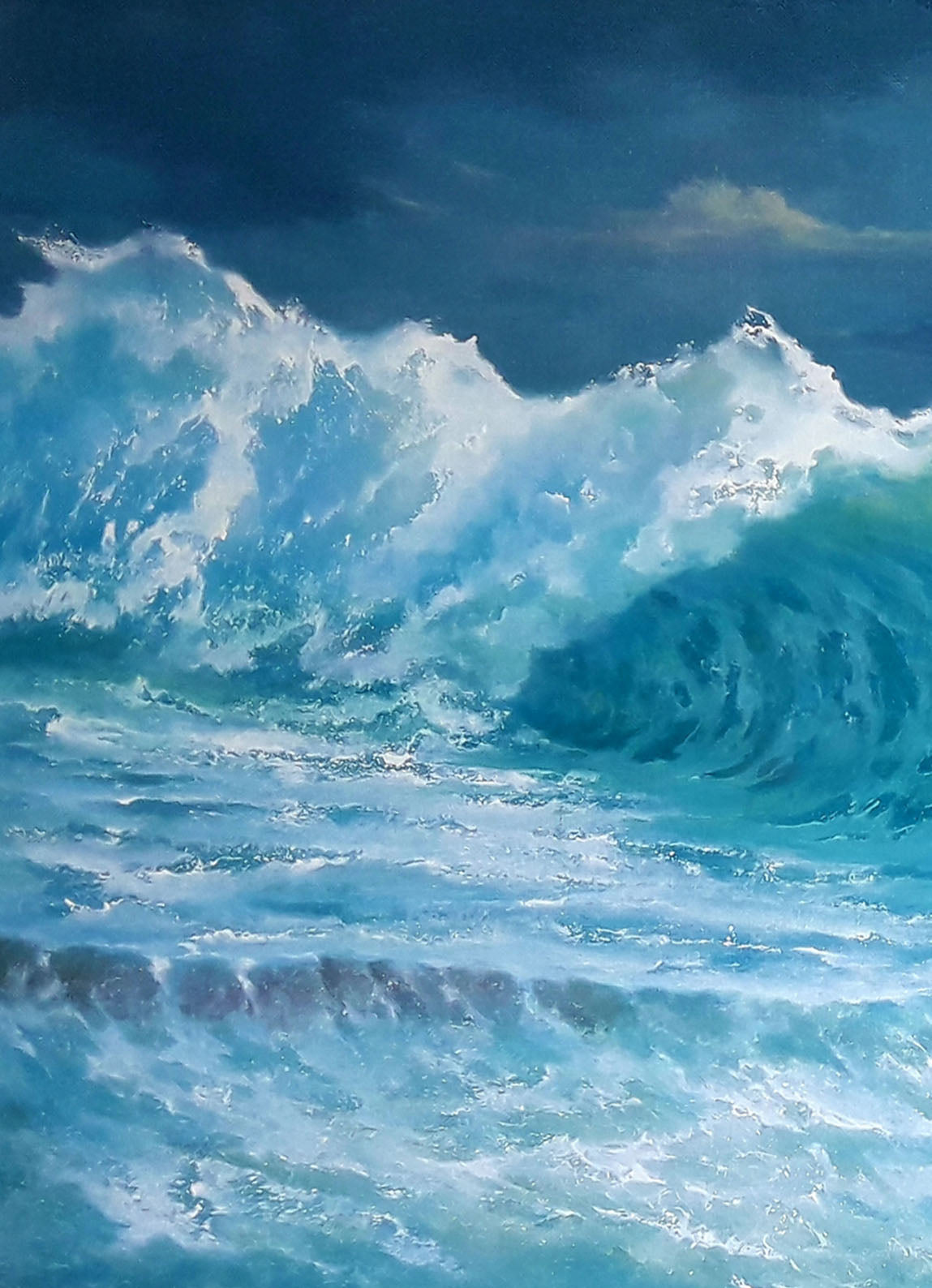 Oil painting Seascape with waves Vasily Korkishko