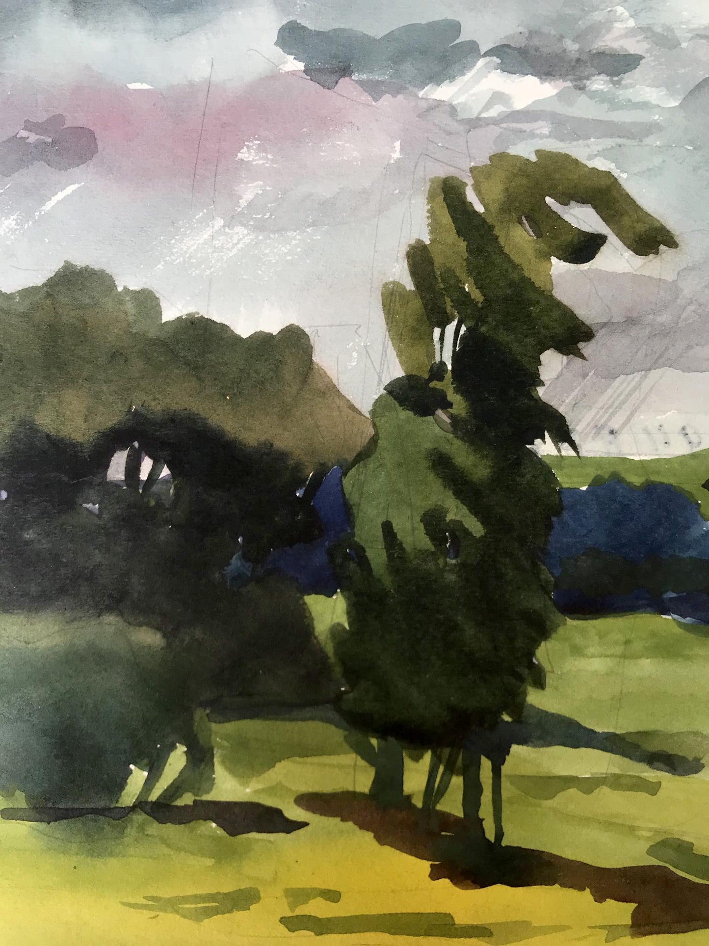 Watercolor painting A storm is coming Litvinov Oleg Arkad'yevich