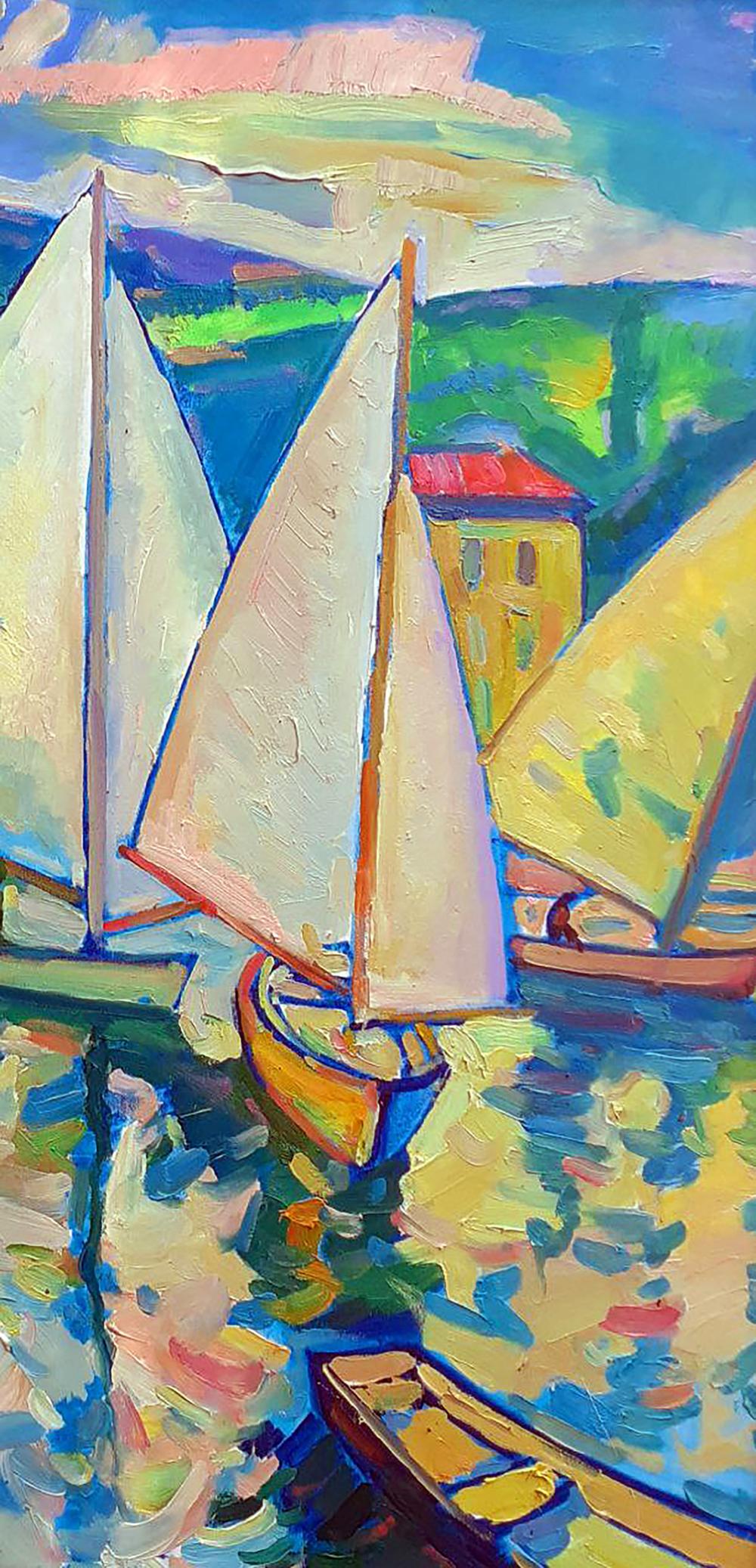 Oil painting Under sail Peter Dobrev
