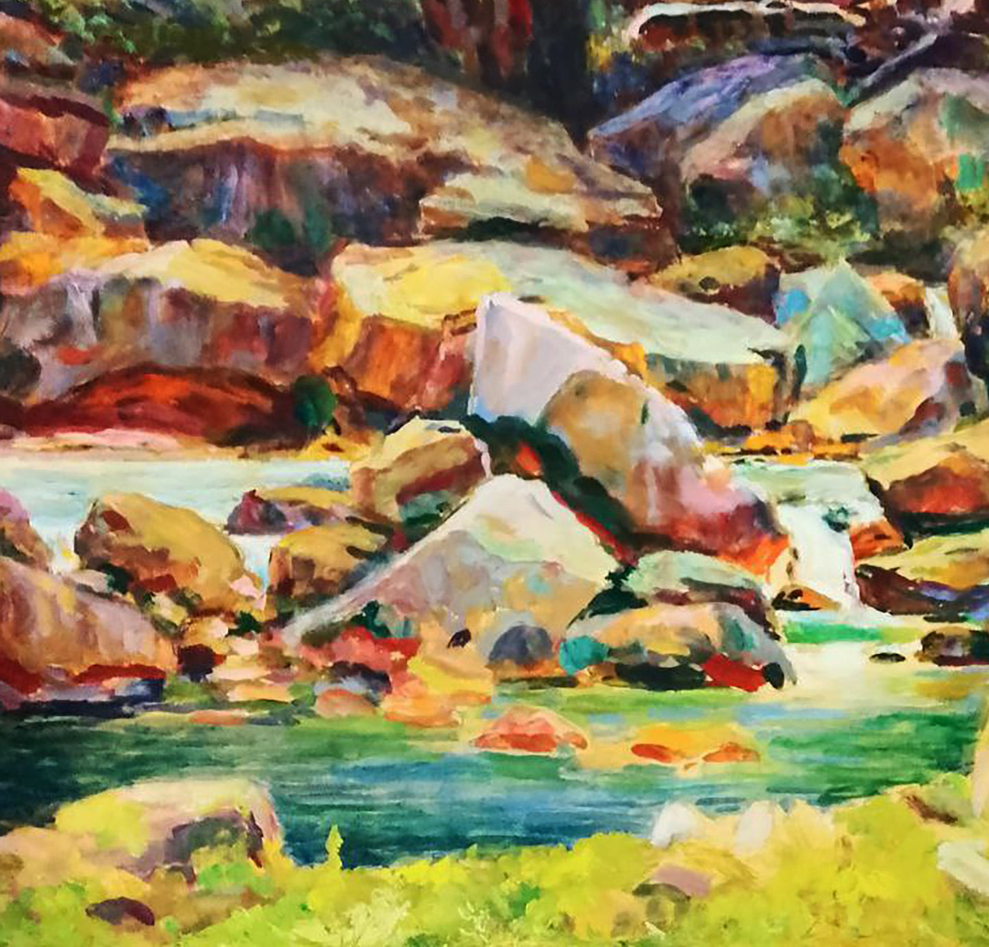 Oil painting Forest Lake Anatolii Duhnevich