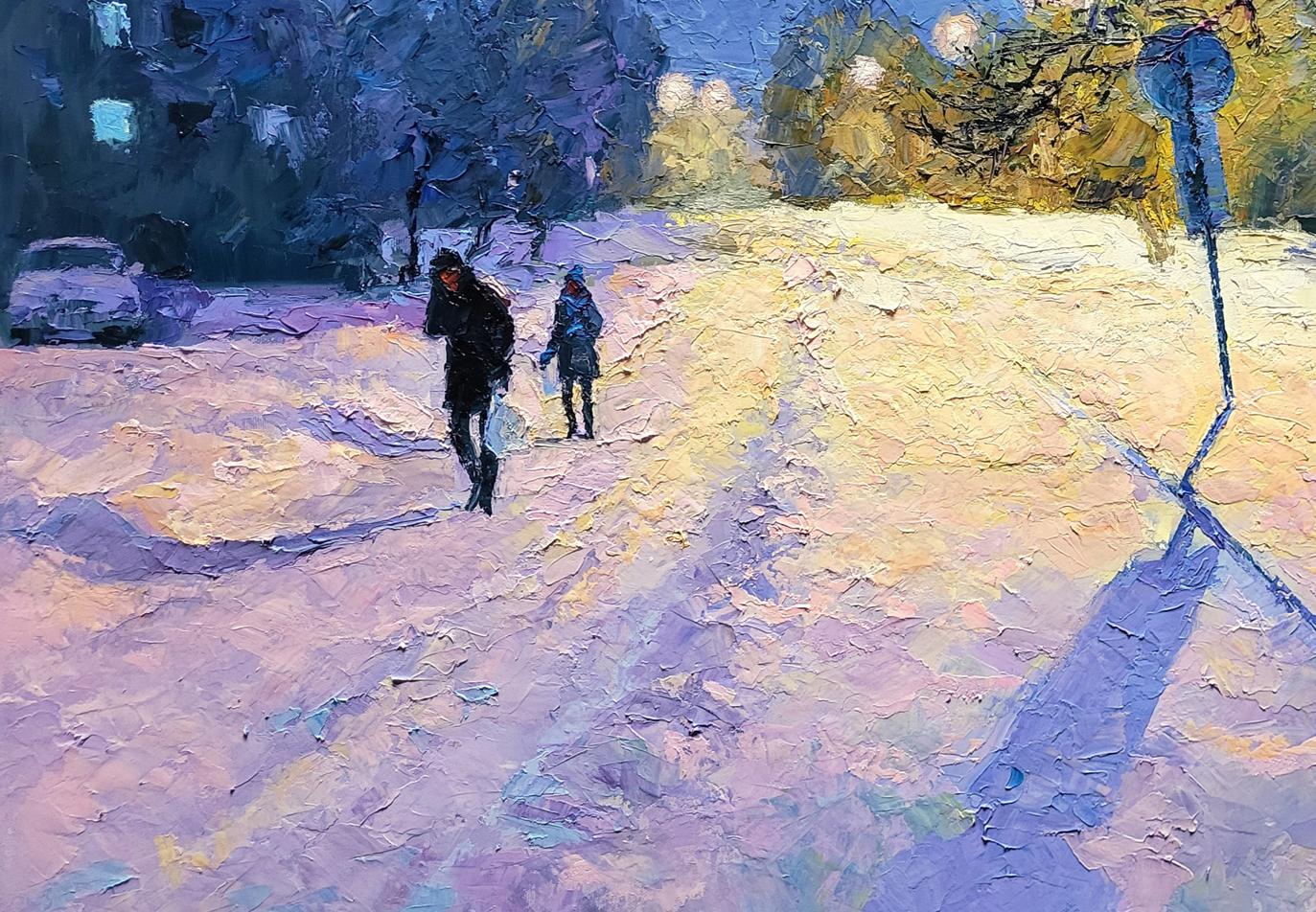Oil painting Quiet winter evening Boris Serdyuk