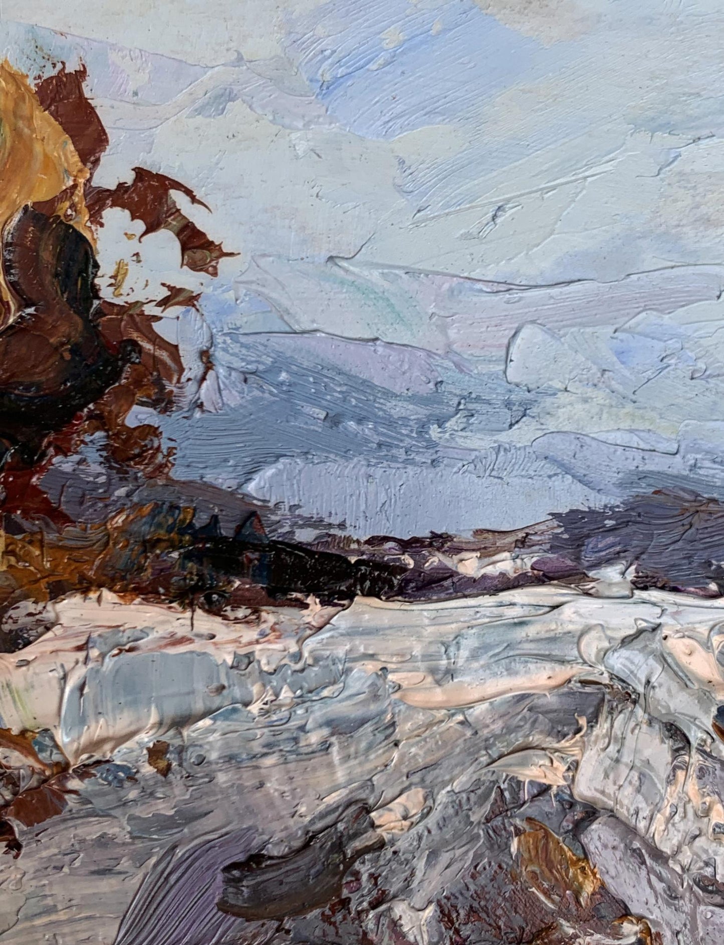 Oil painting Winter road Oleksiyander Cherednichenko