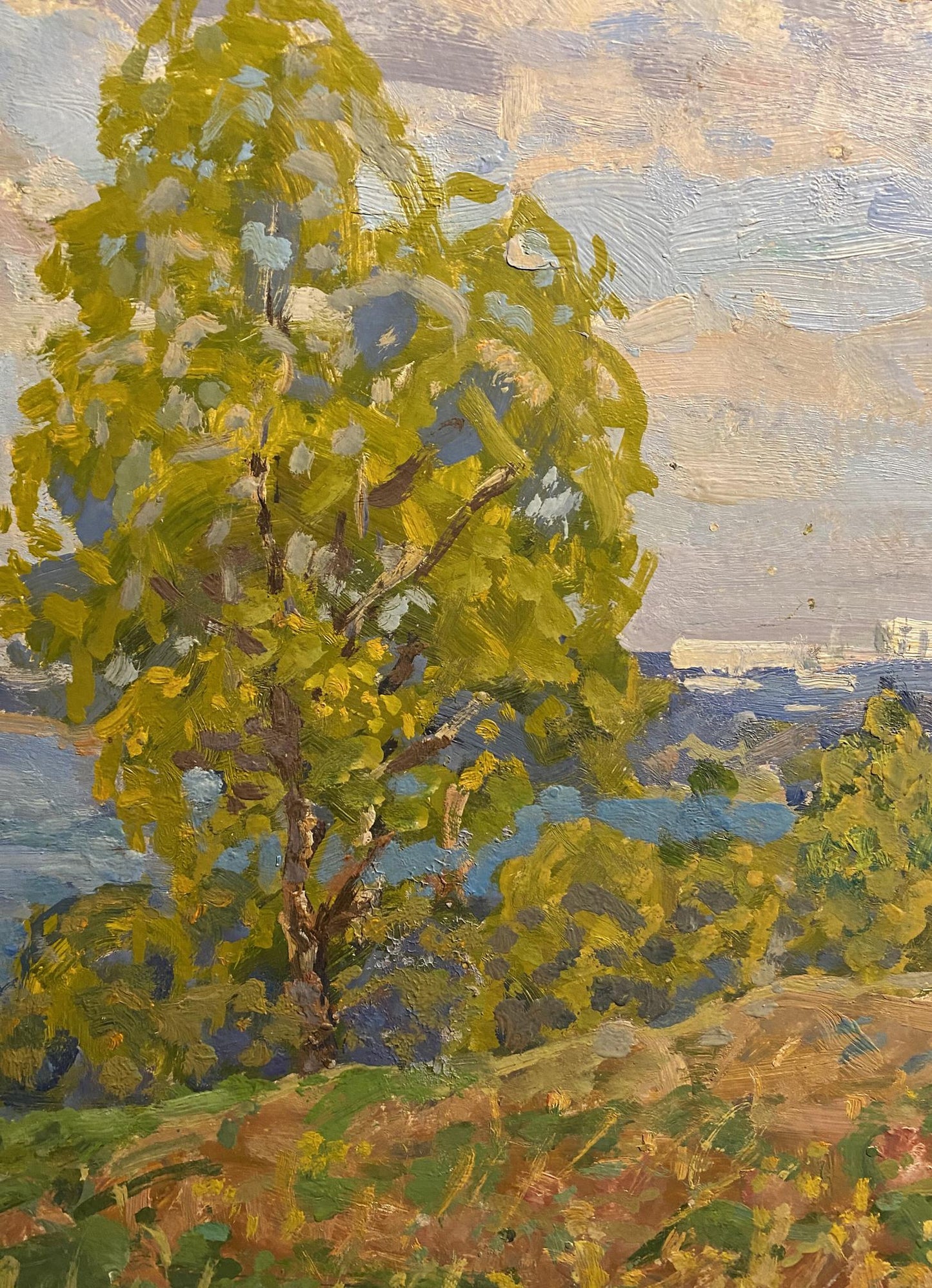 Oil painting City in the distance Georgy Kolosovsky