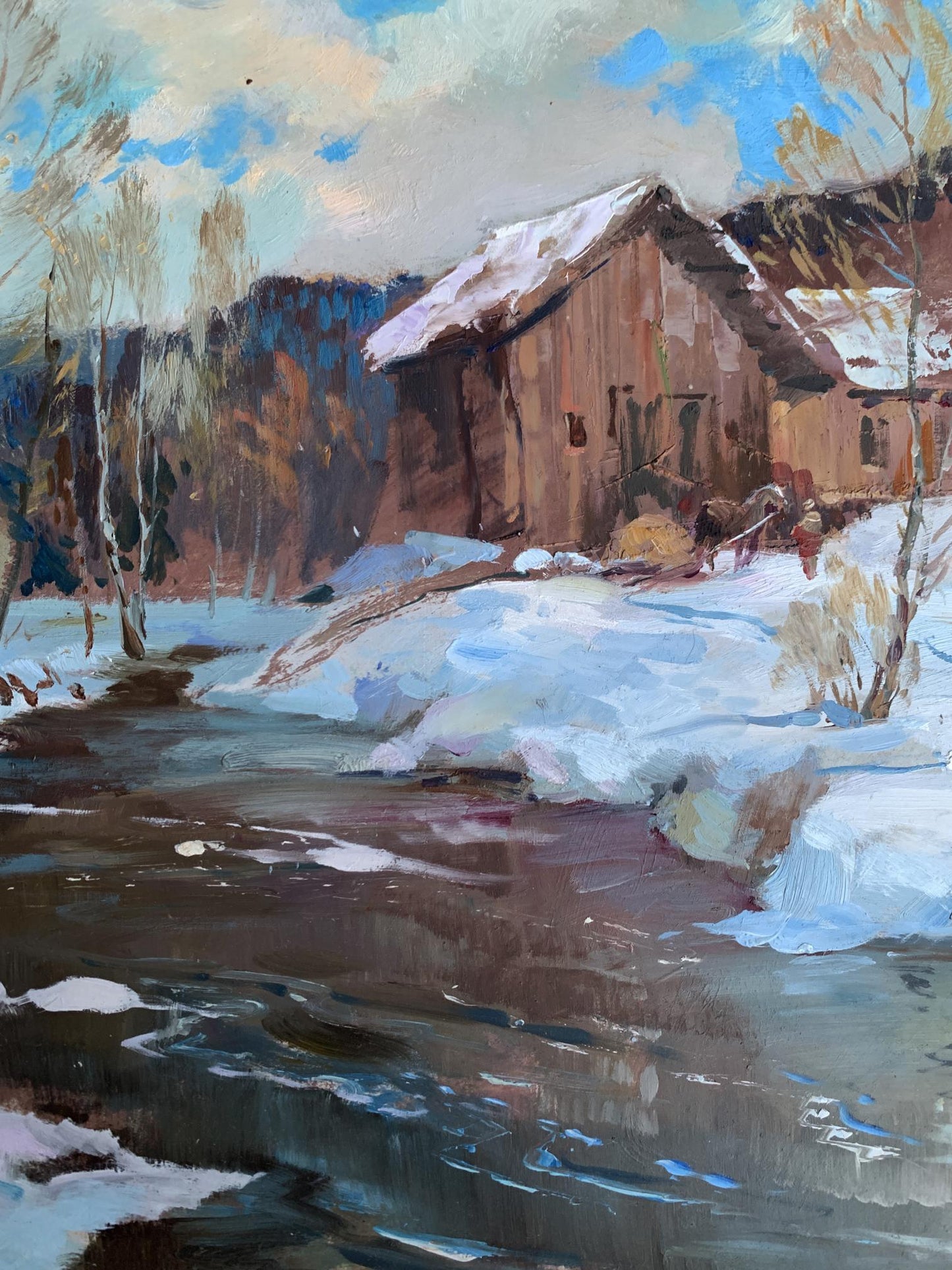 OIl painting After the night snowstorm Yuriy Suprunchuk