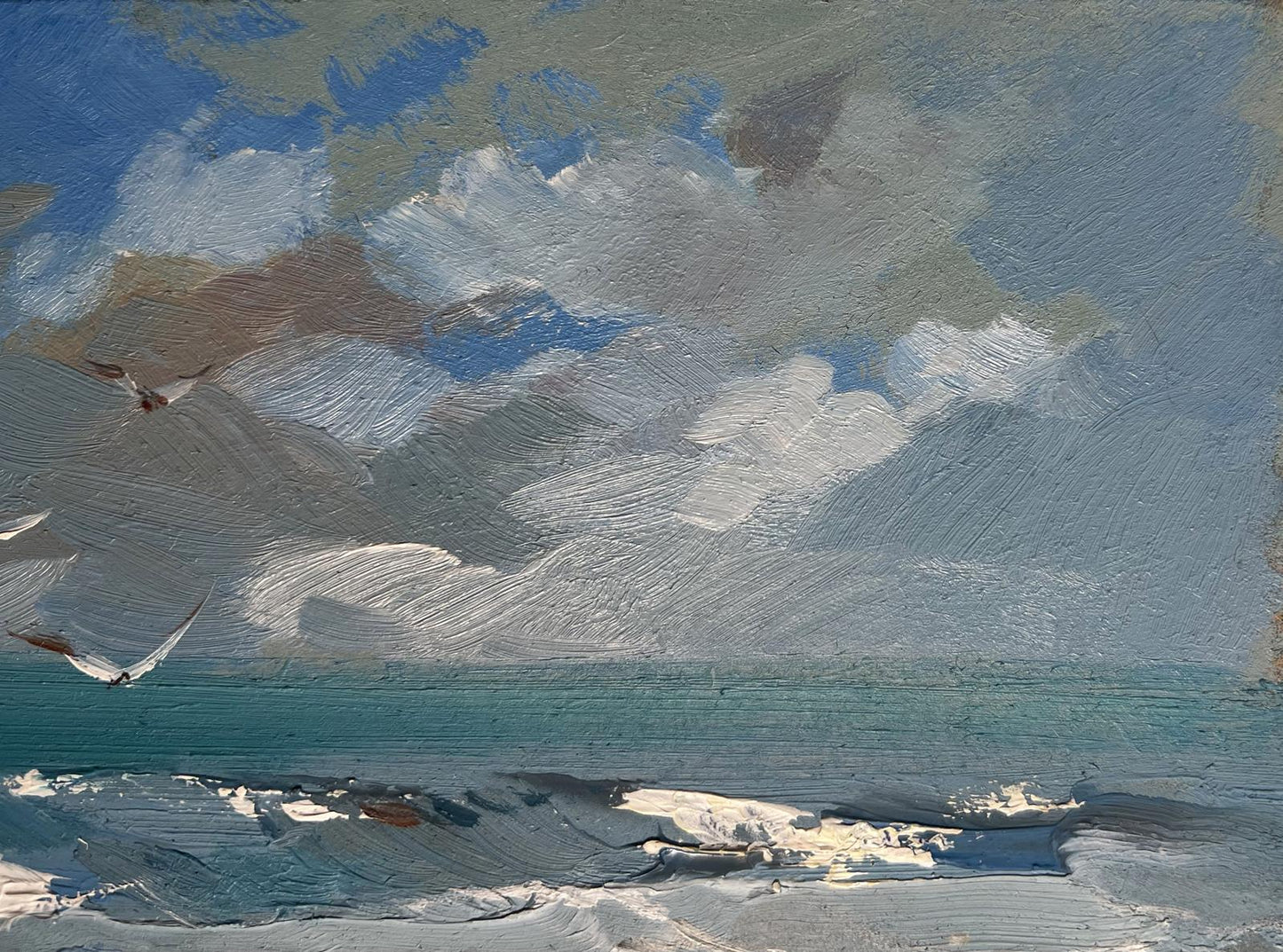 OIl painting Seagulls on the seashore Yuriy Suprunchuk