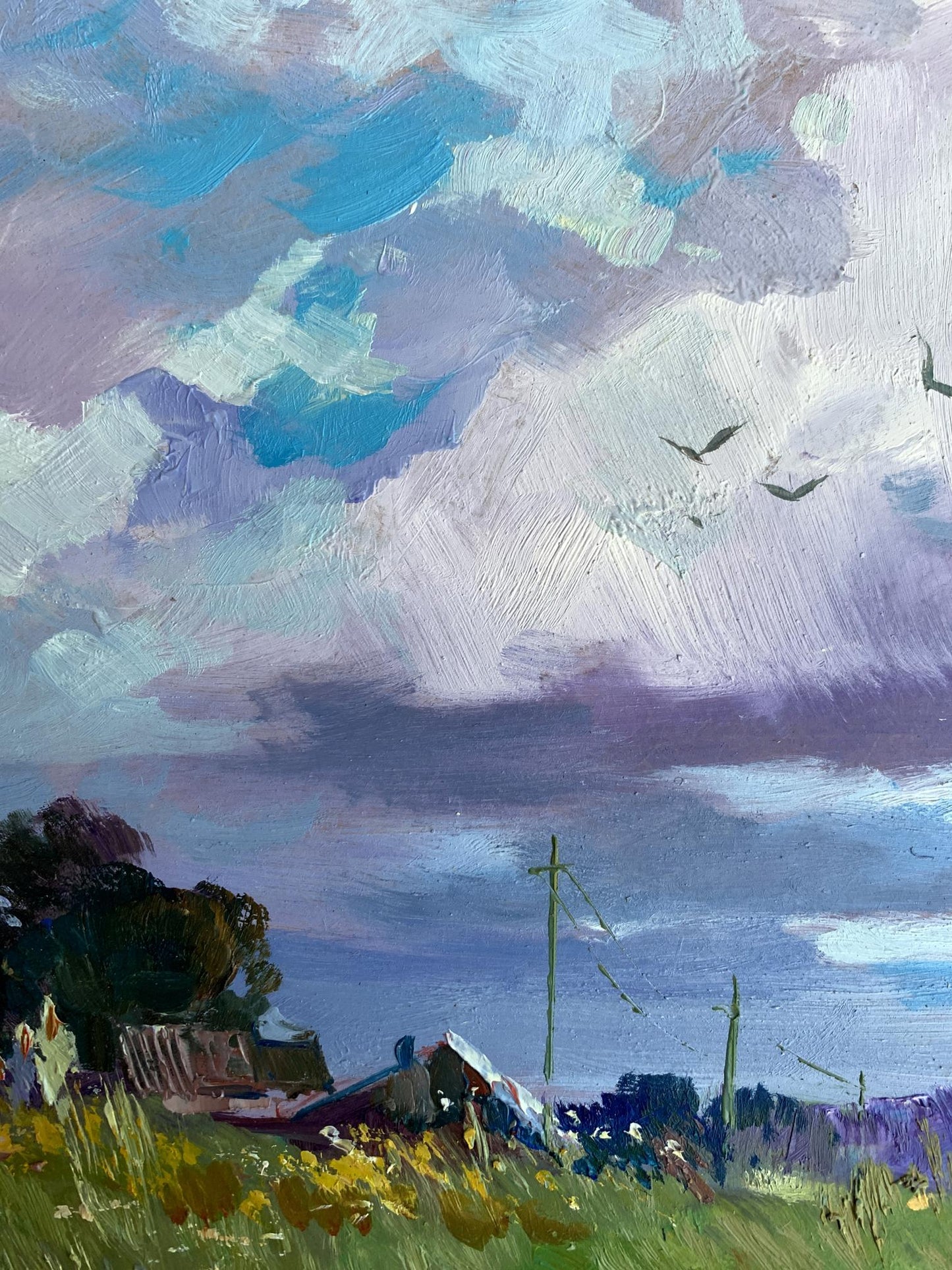 OIl painting In the village field Yuriy Suprunchuk
