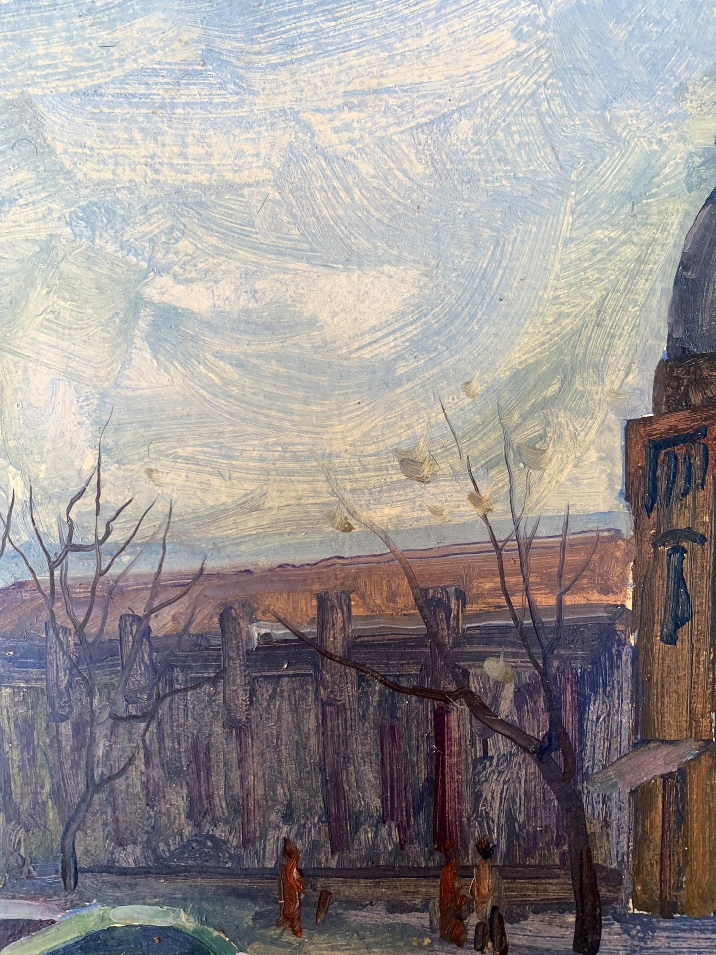 Oil painting City center Peter Dobrev