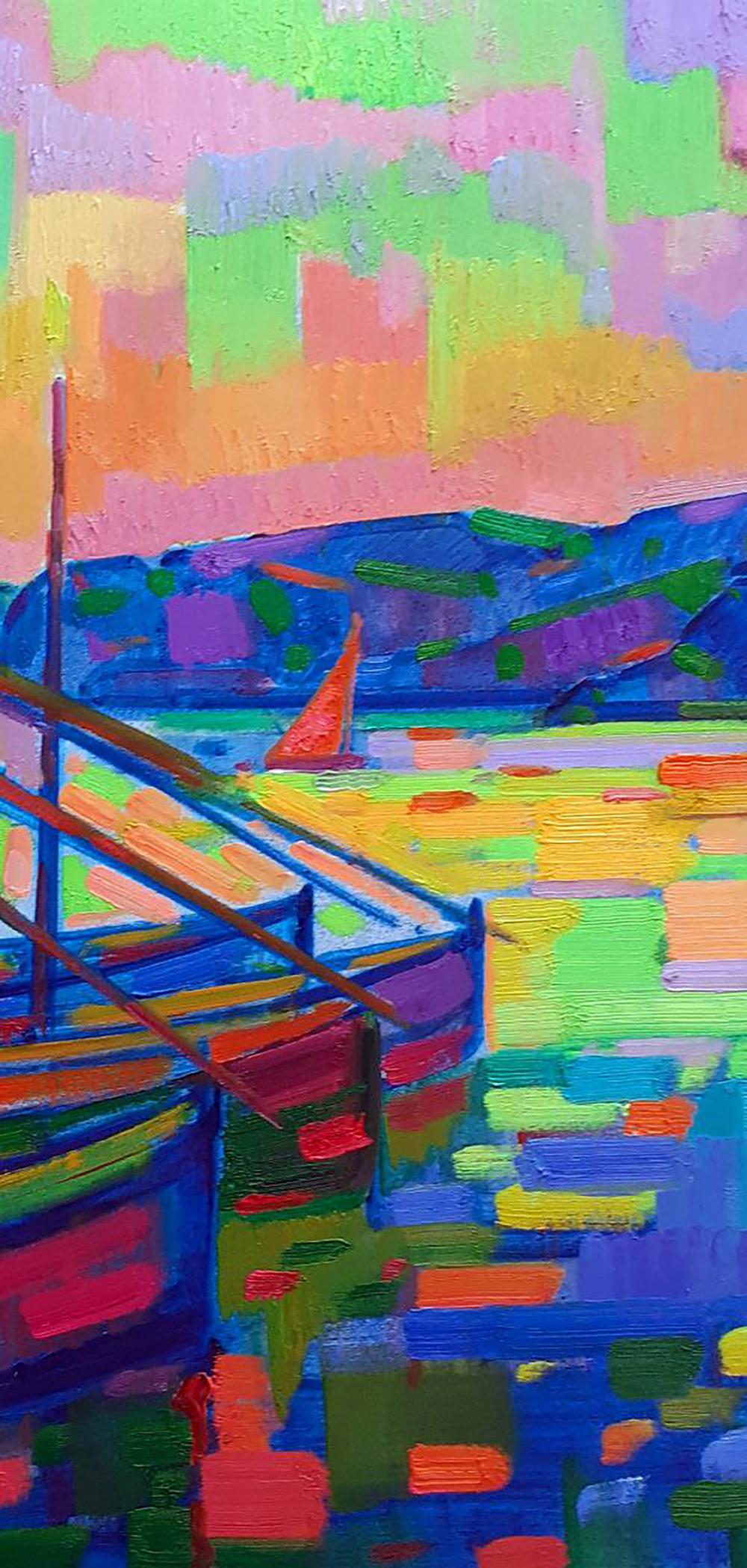 Oil painting On the pier Peter Dobrev