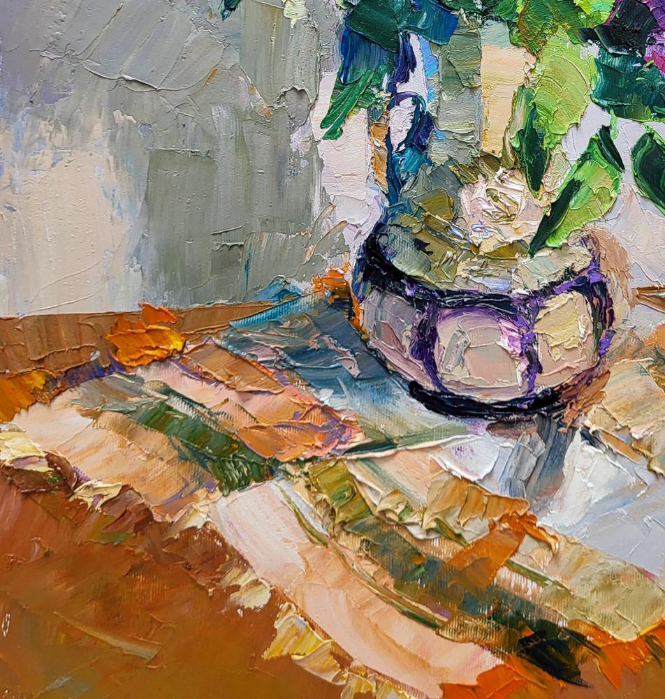 Oil painting Lilac in a flowerpot Boris Serdyuk