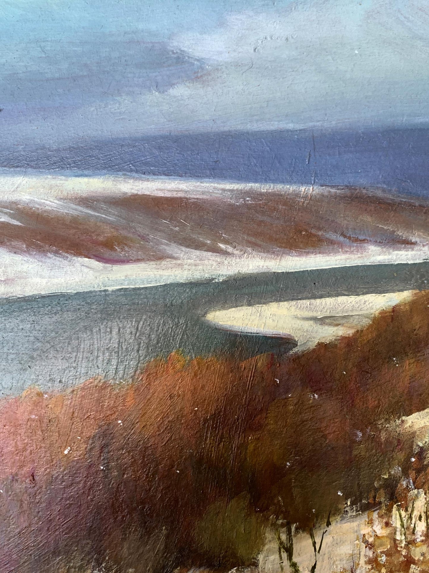 Oil painting The field was covered with snow Mykhailo Burdylo