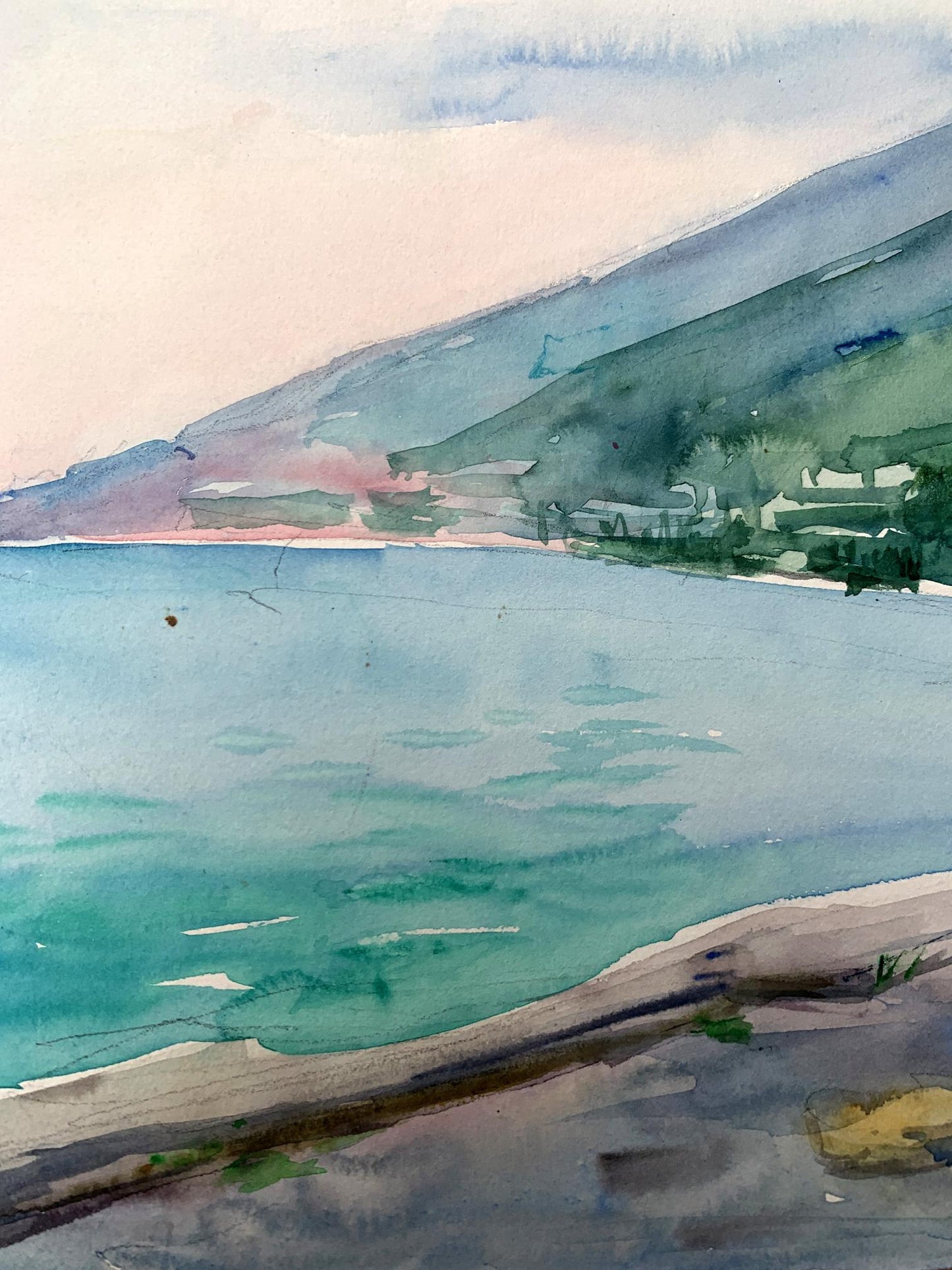Watercolor painting Big mountains Unknown artist