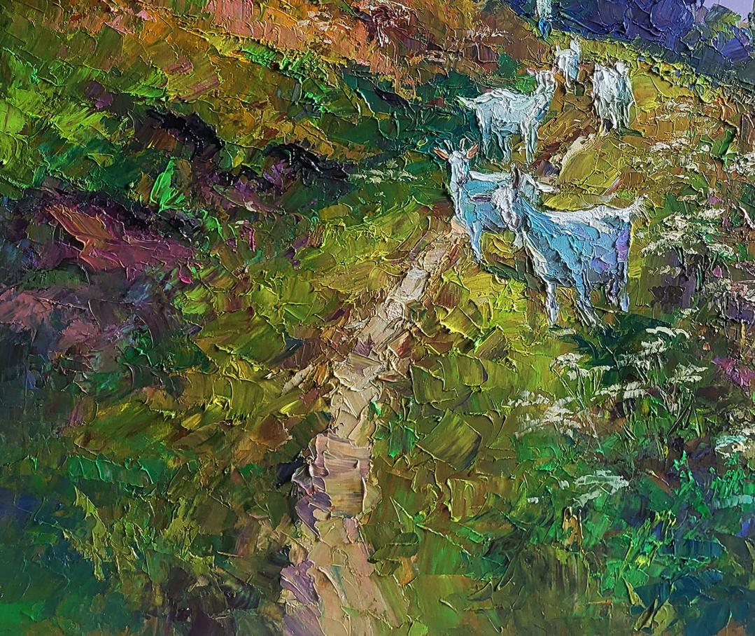 Oil painting White goats Boris Serdyuk