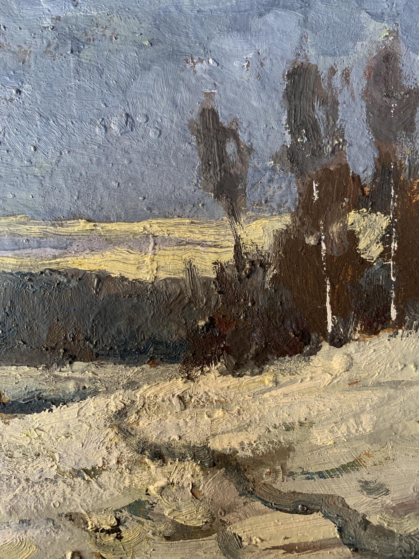 Oil painting Winter evening Leonid Maistrenko