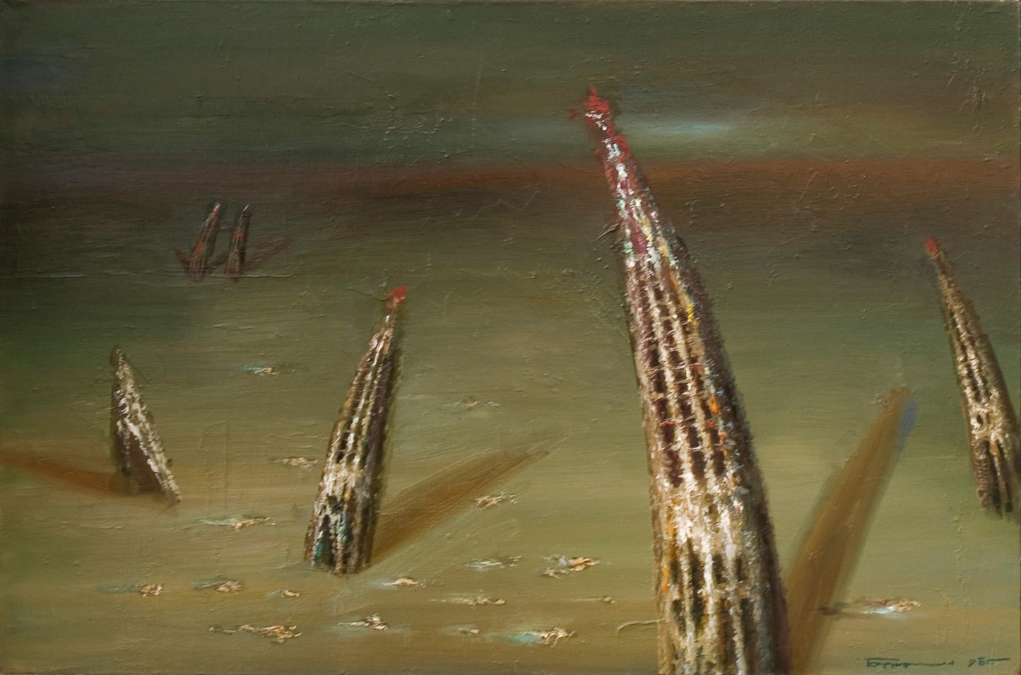 Abstract oil painting Lost horns Benfialov