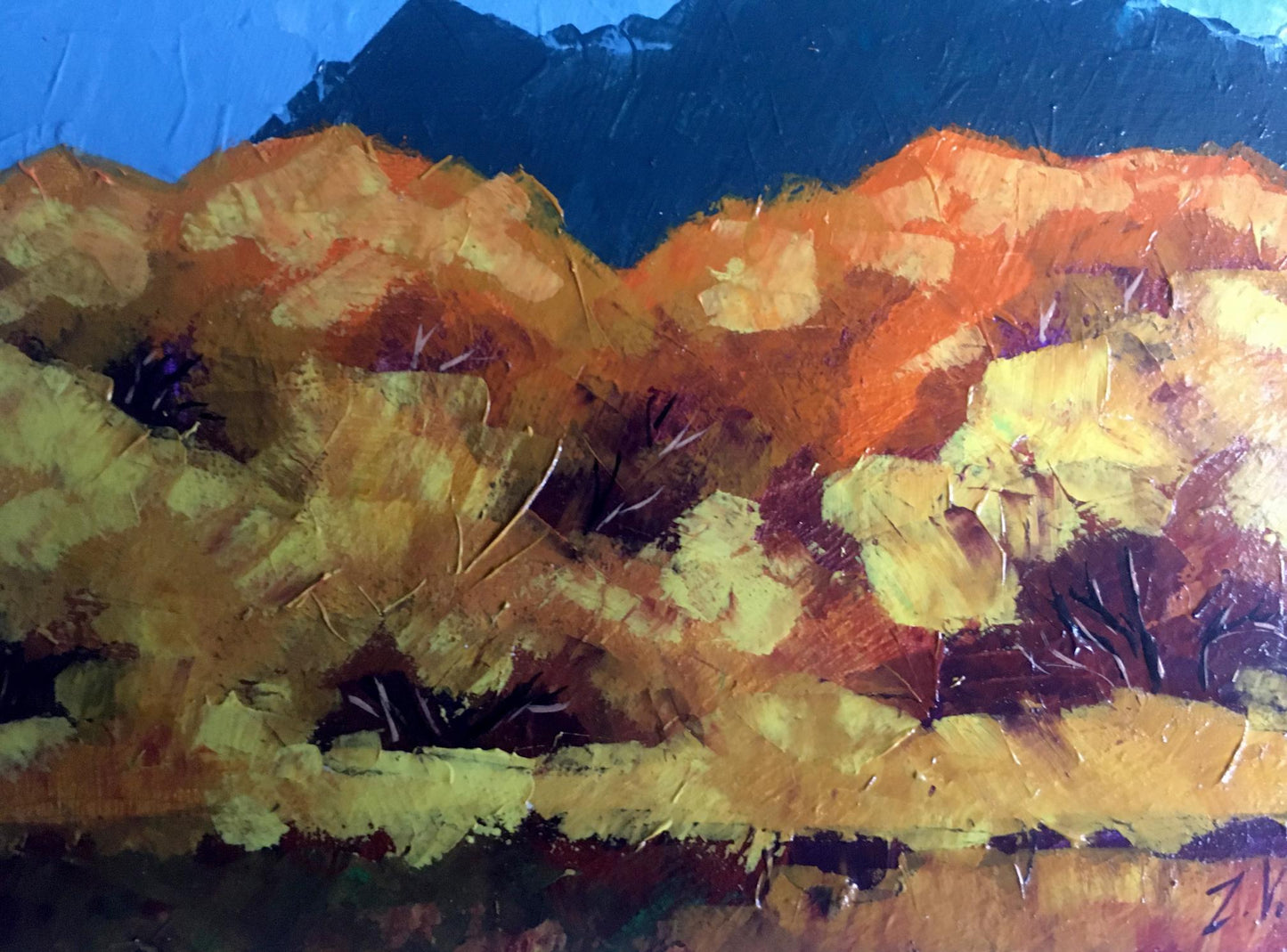Oil painting Autumn mountains V. Zadorozhnya