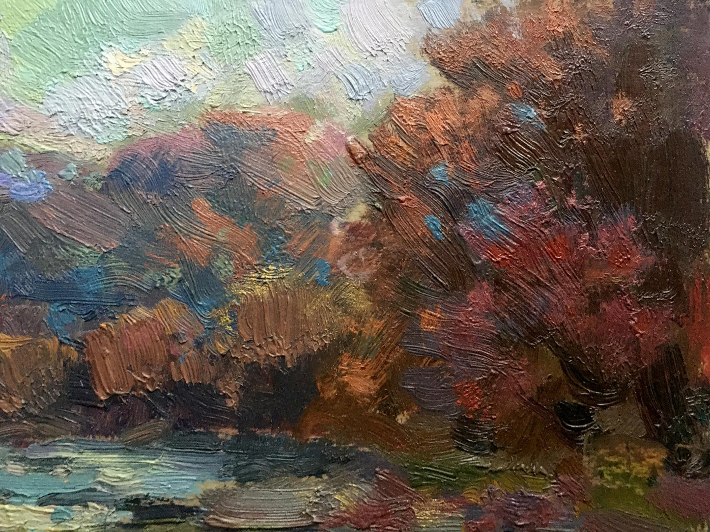 Oil painting Autumn river Batrakov Vladimir Grigorievich