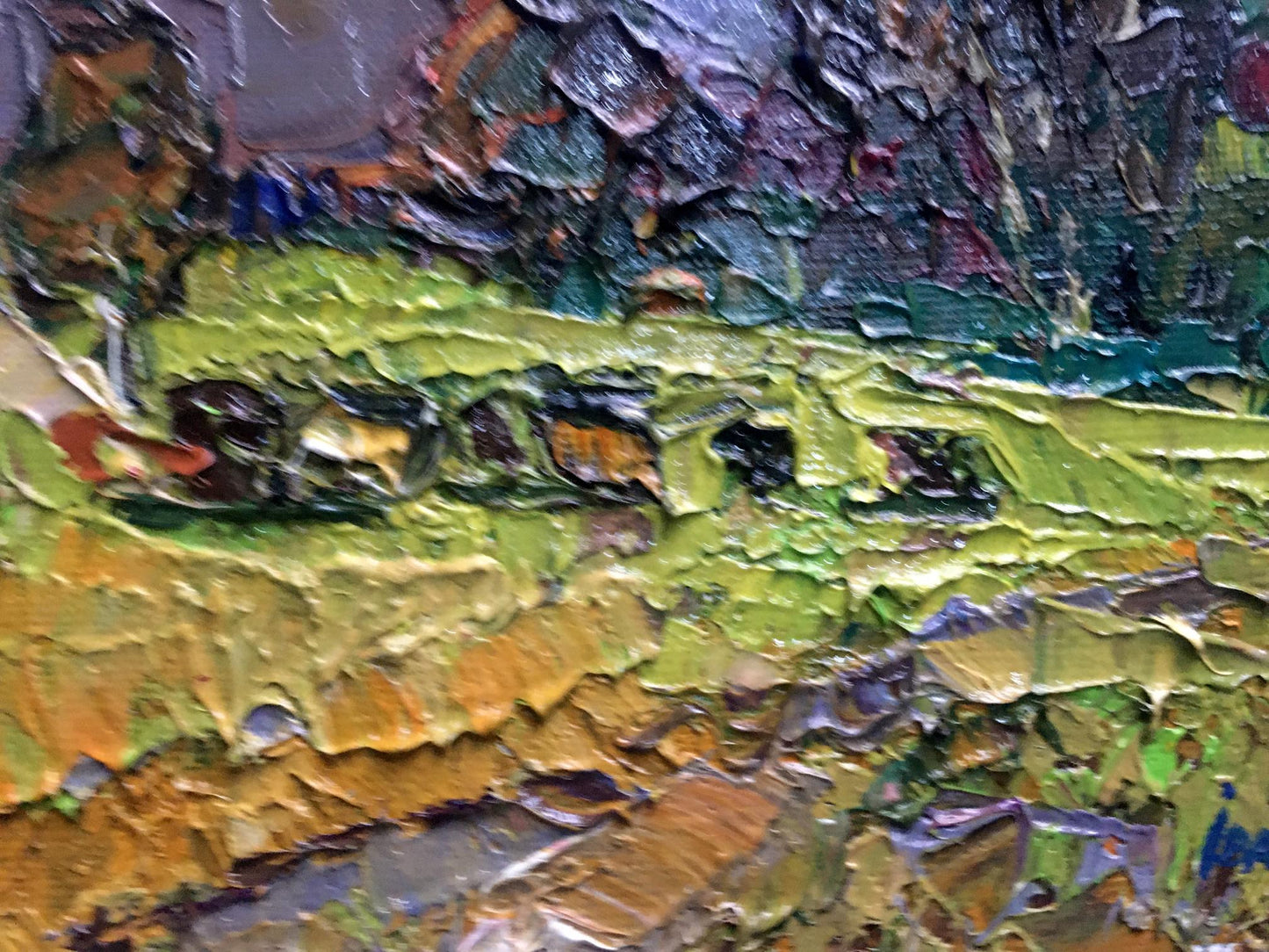 Oil Painting Nature Landscape Village landscape Art