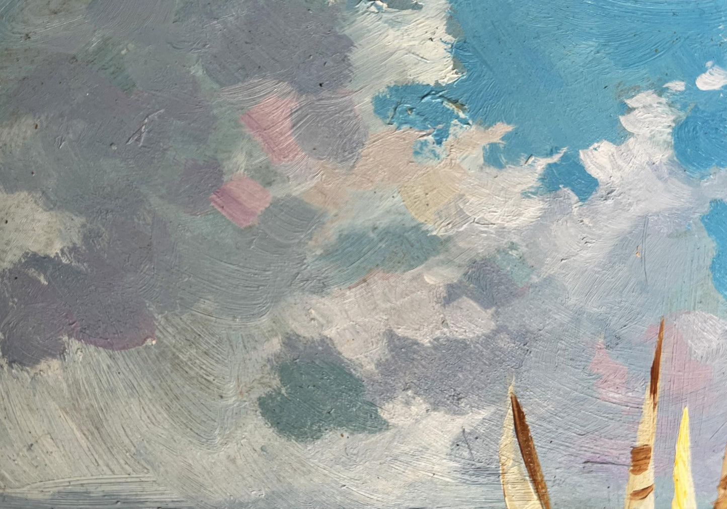 OIl painting Sailboats at sea Yuriy Suprunchuk